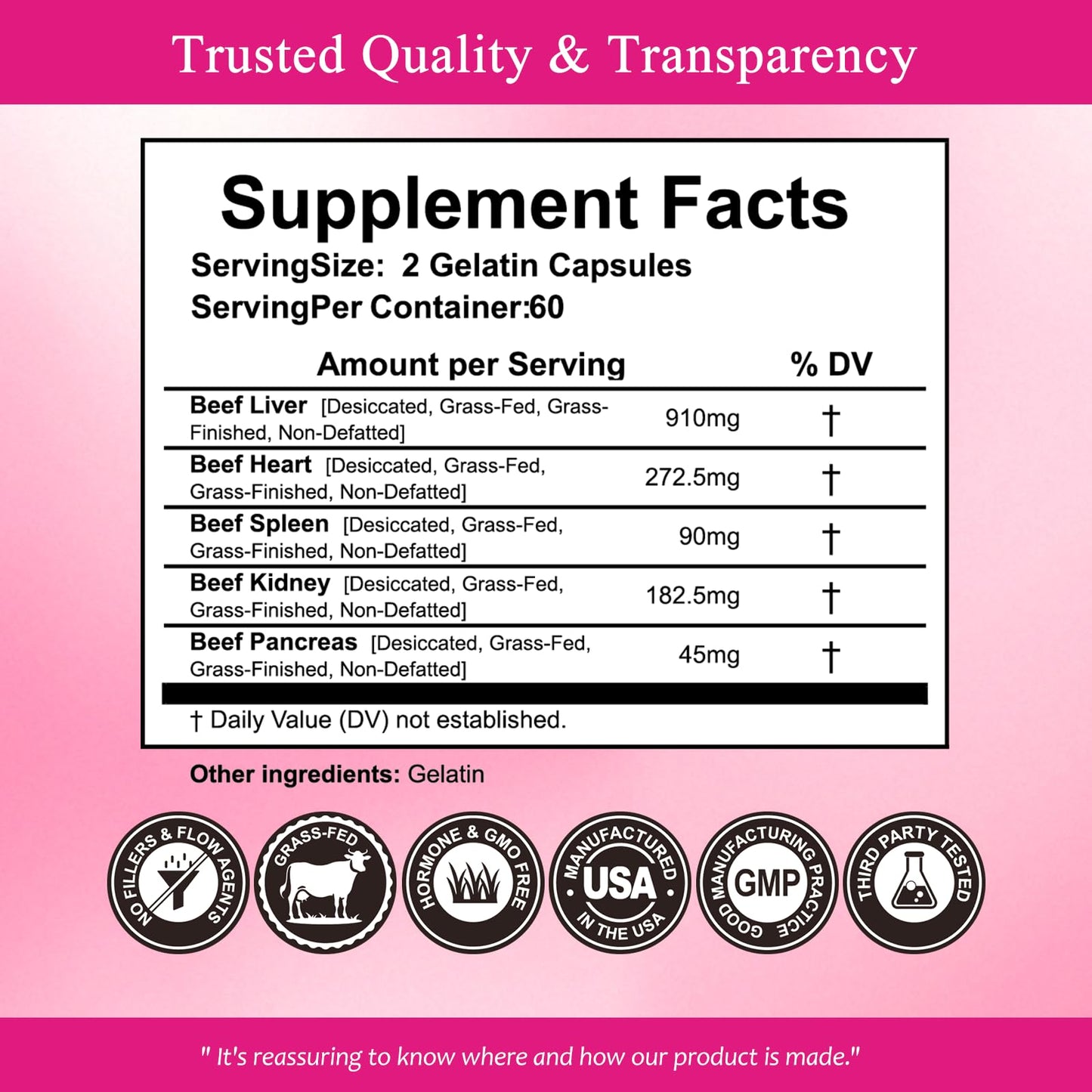 Rasav Beef Organ Supplement for Women 360 Capsules