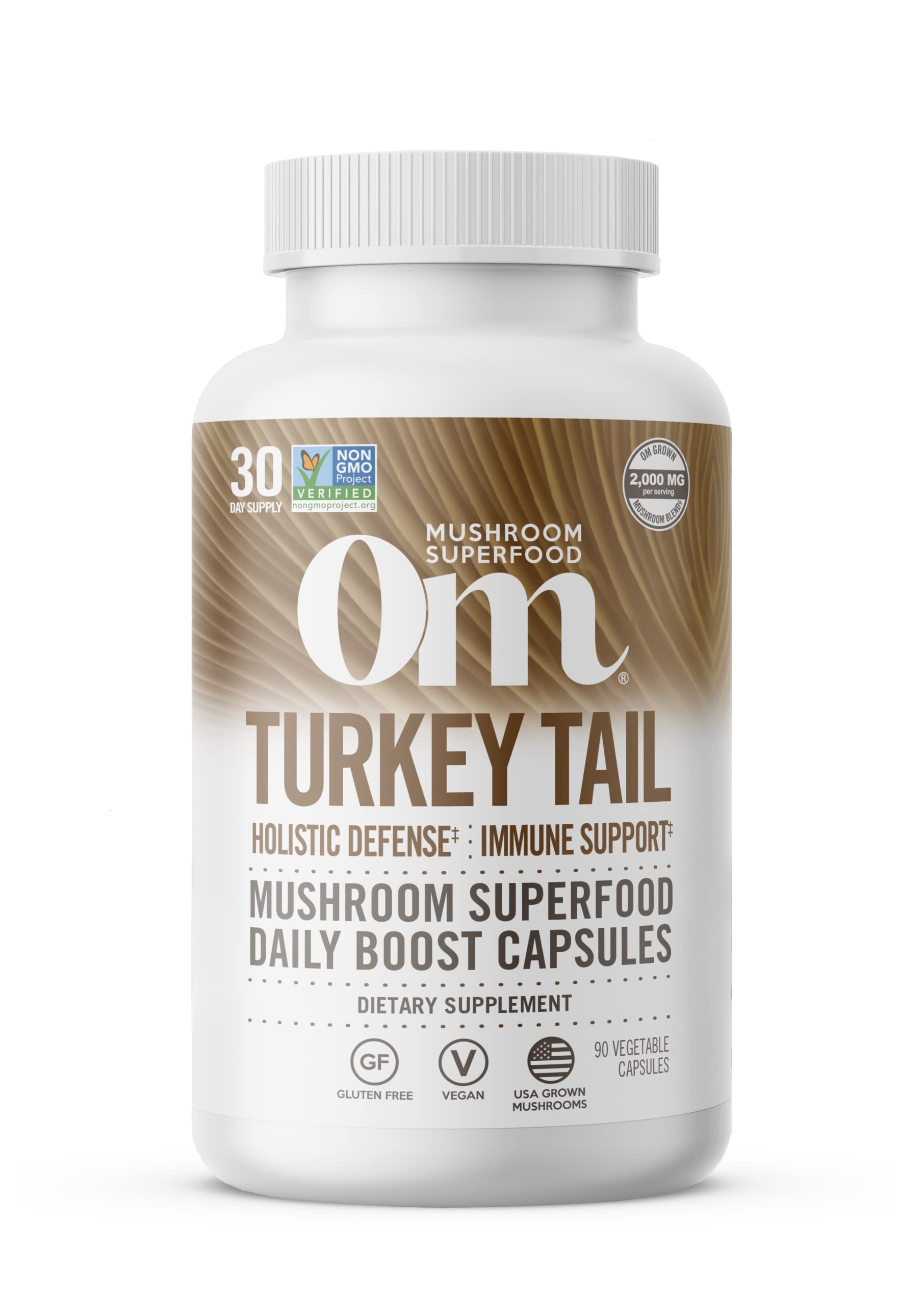 OM MUSHROOM SUPERFOOD Turkey Tail Mushroom Capsules, 90 Capsules