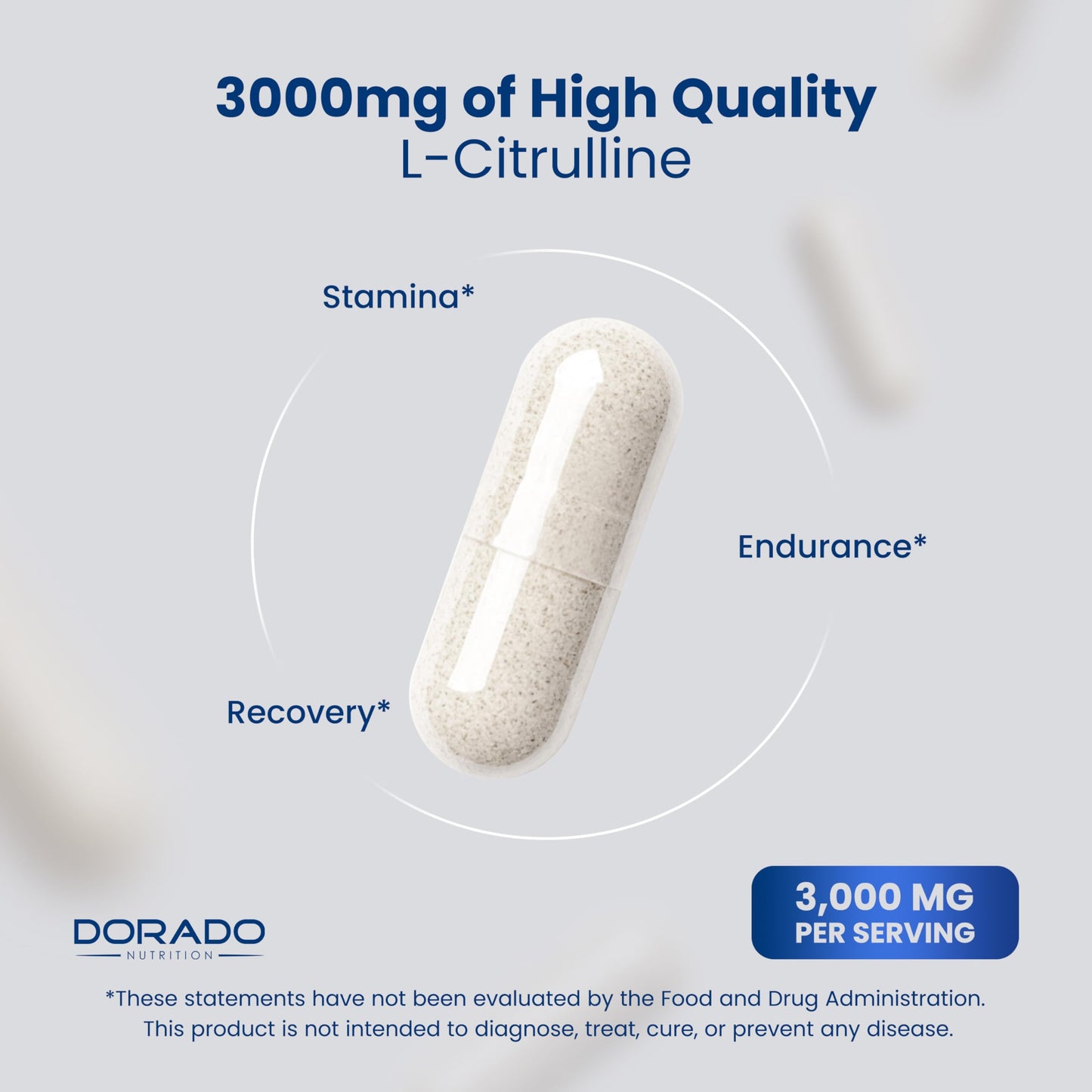 DORADO NUTRITION L-Citrulline 3000mg Supplement Capsules 360 Capsules