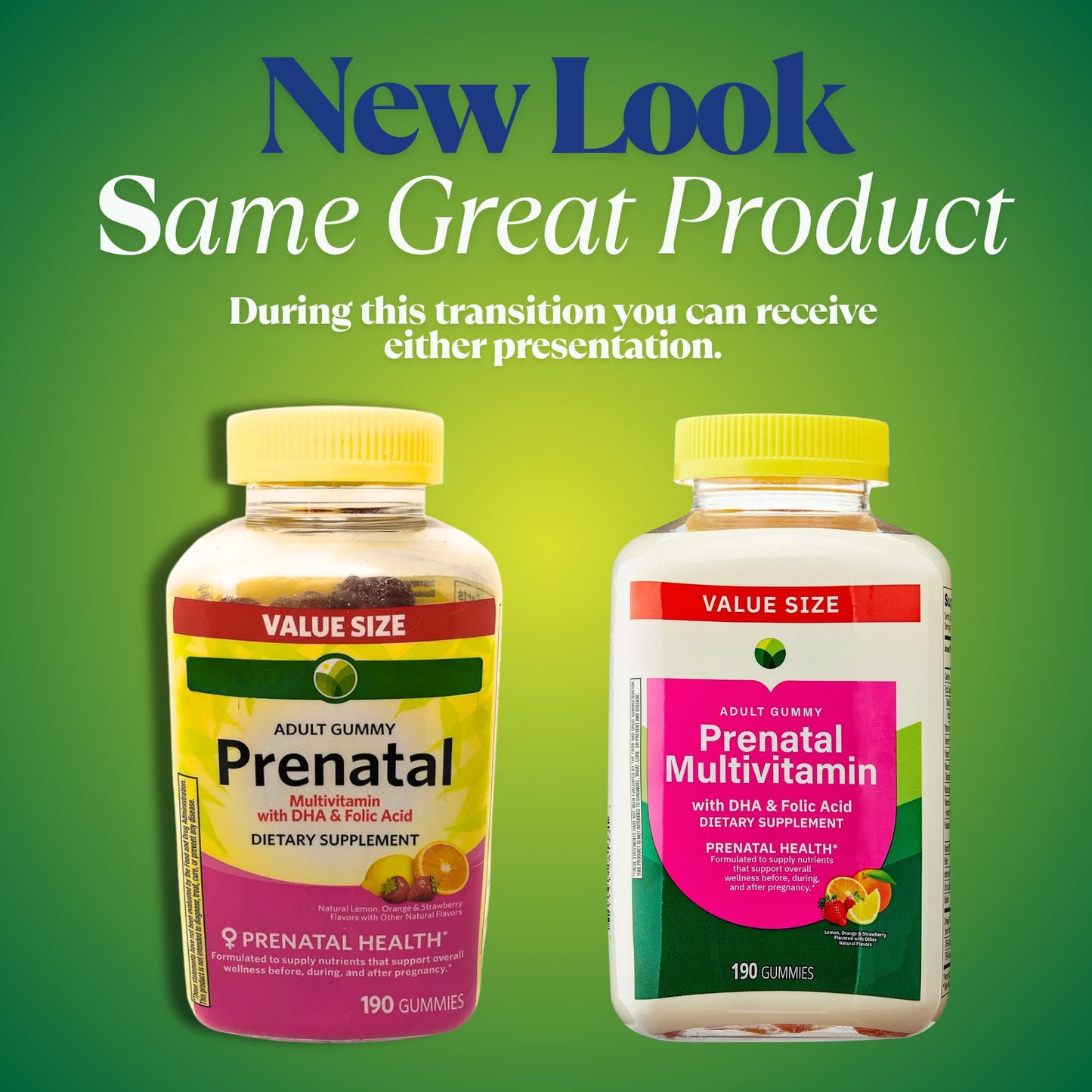 KP+ Prenatal Multivitamin Adult Gummy with DHA & Folic Acid, 190 Gummies