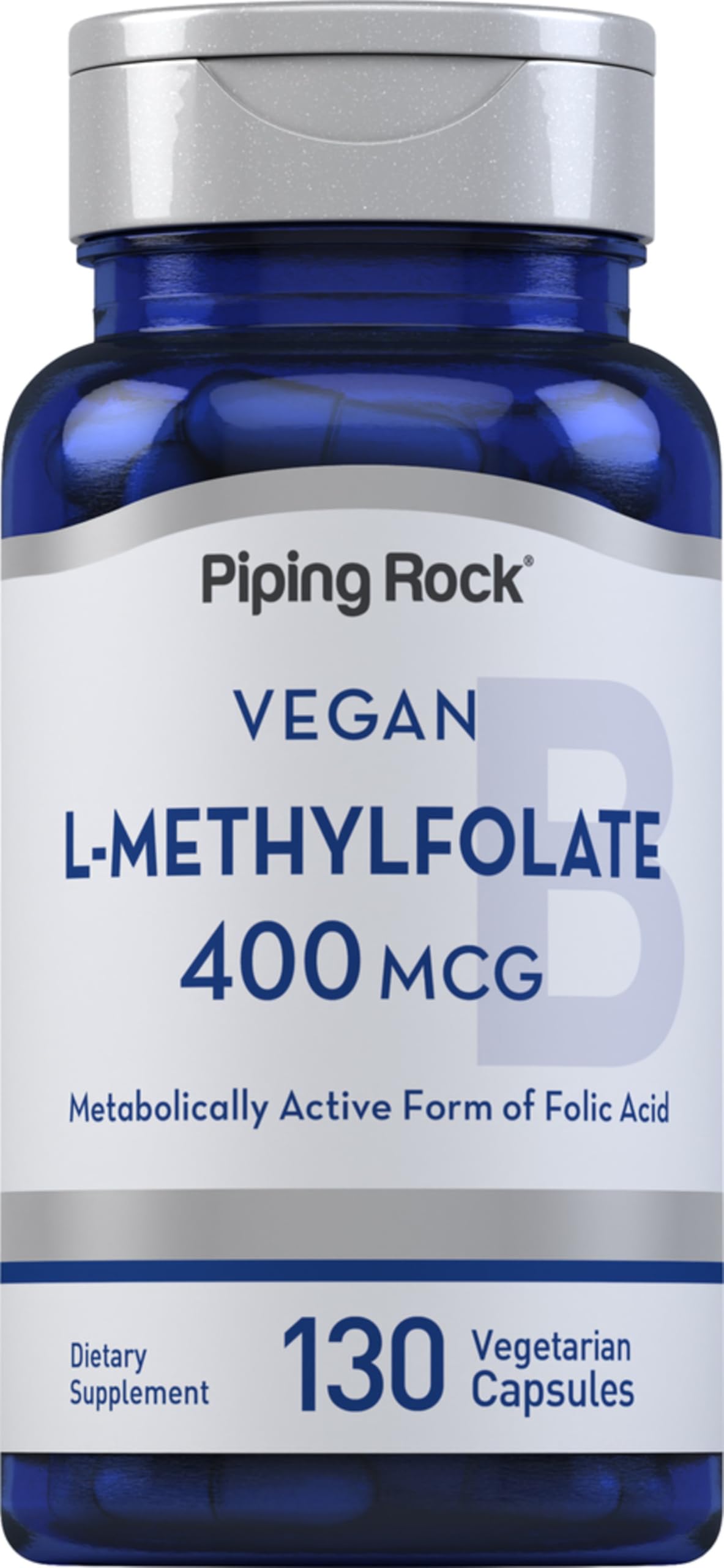 Piping Rock L-Methylfolate Supplement 400 mcg Capsule 130 Count