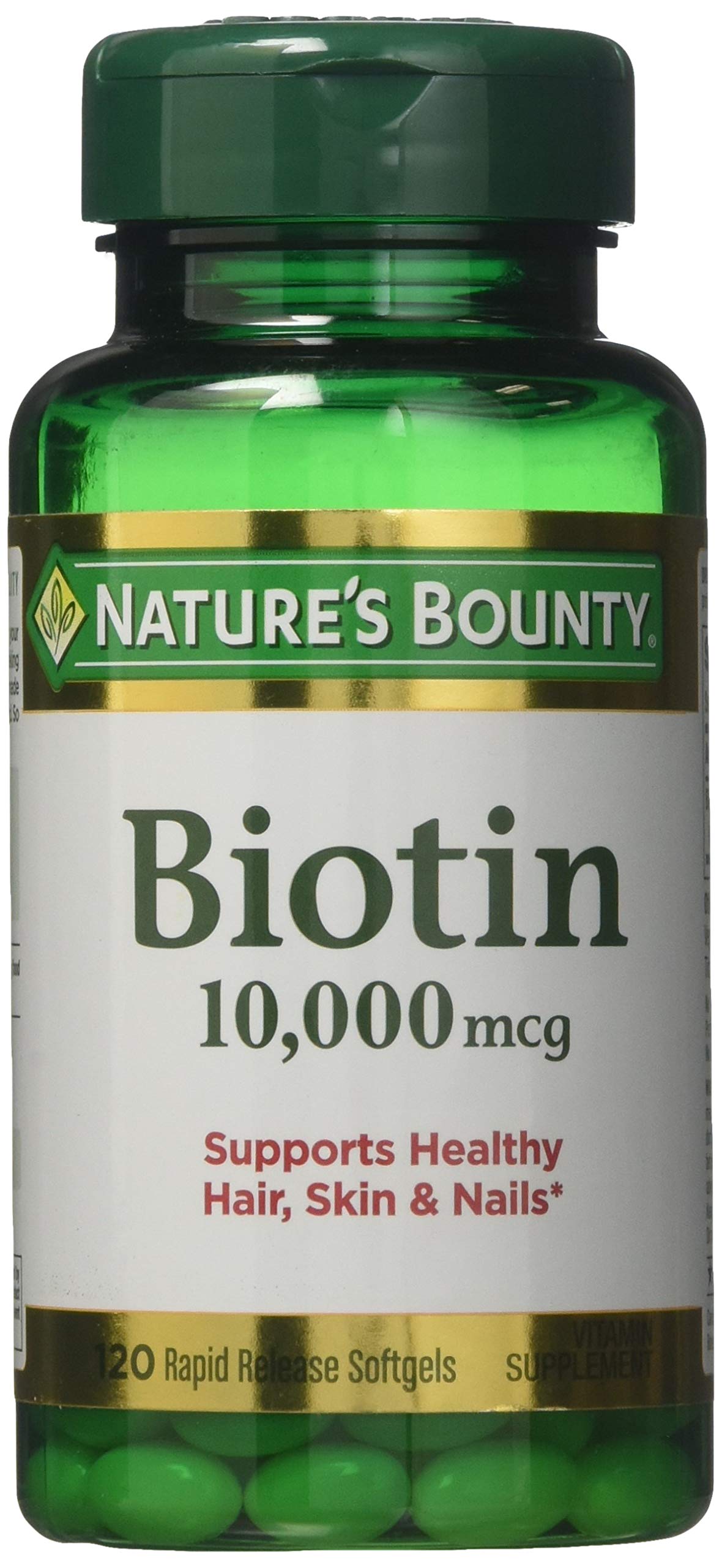 Nature's Bounty Biotin 10,000 mcg Rapid Release Softgels, 600 Softgels