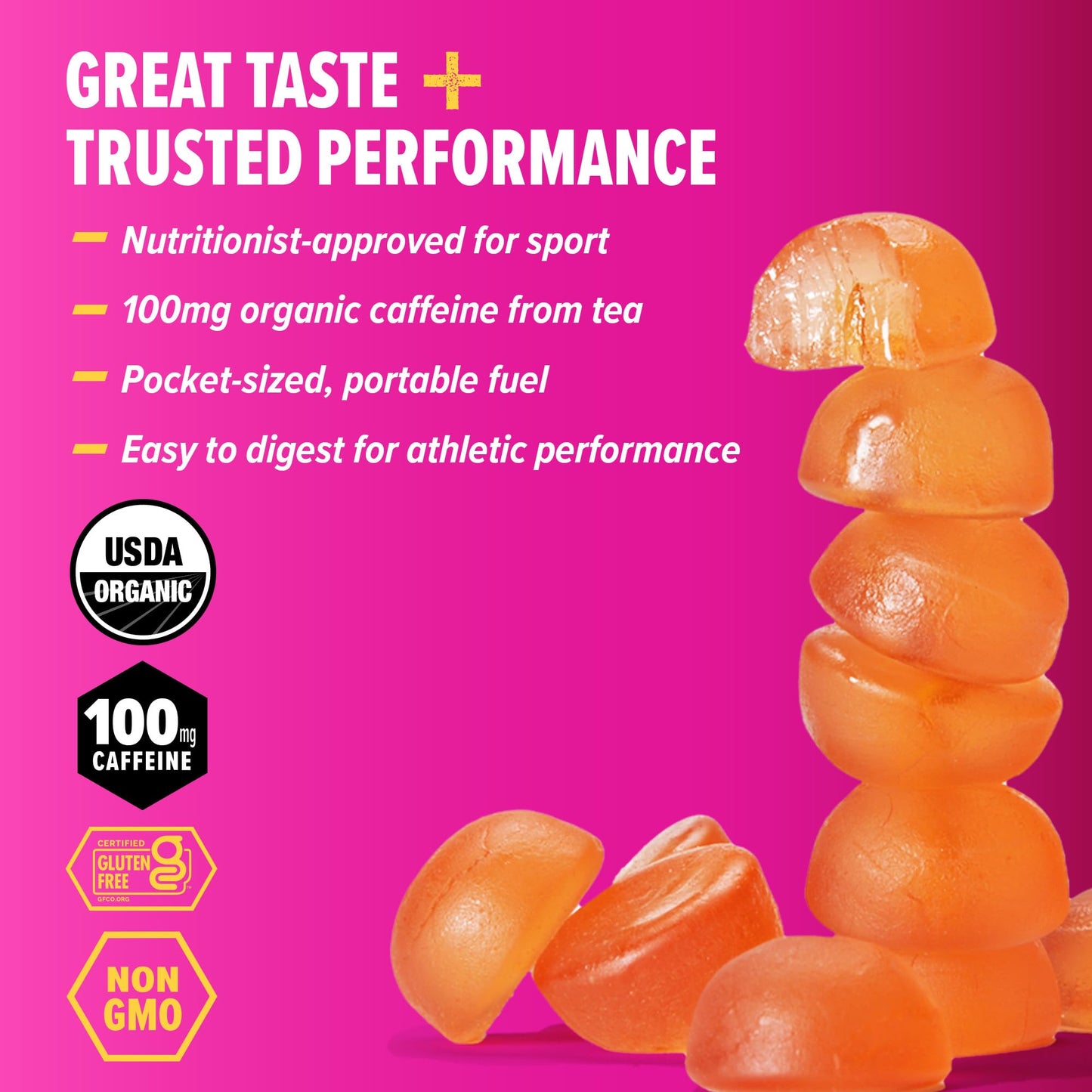 Honey Stinger Organic Tropical Twist Caffeinated Energy Chews Chewable 12 Count