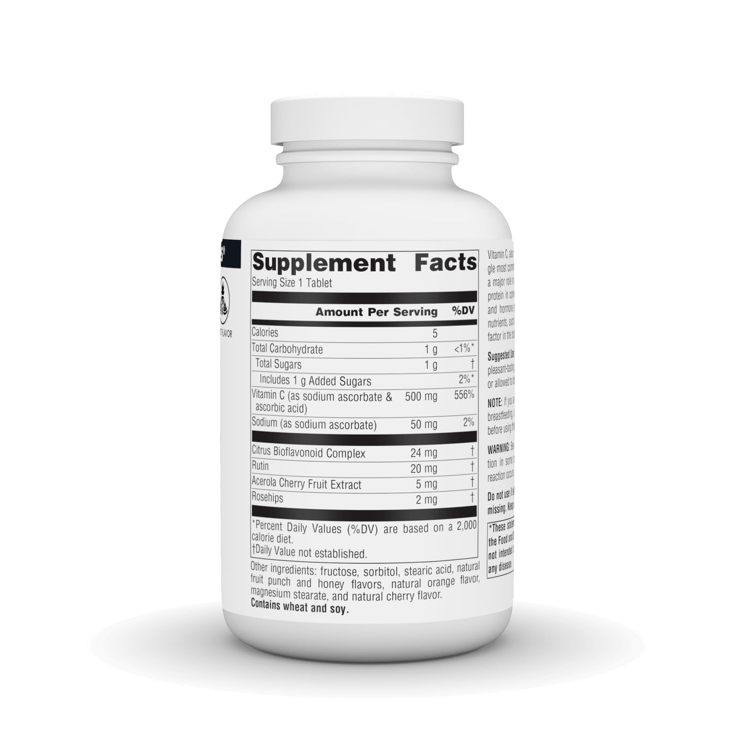 Source Naturals Chewable C Acerola Cherry Immune Support 500mg Tablets, 100 Tablets