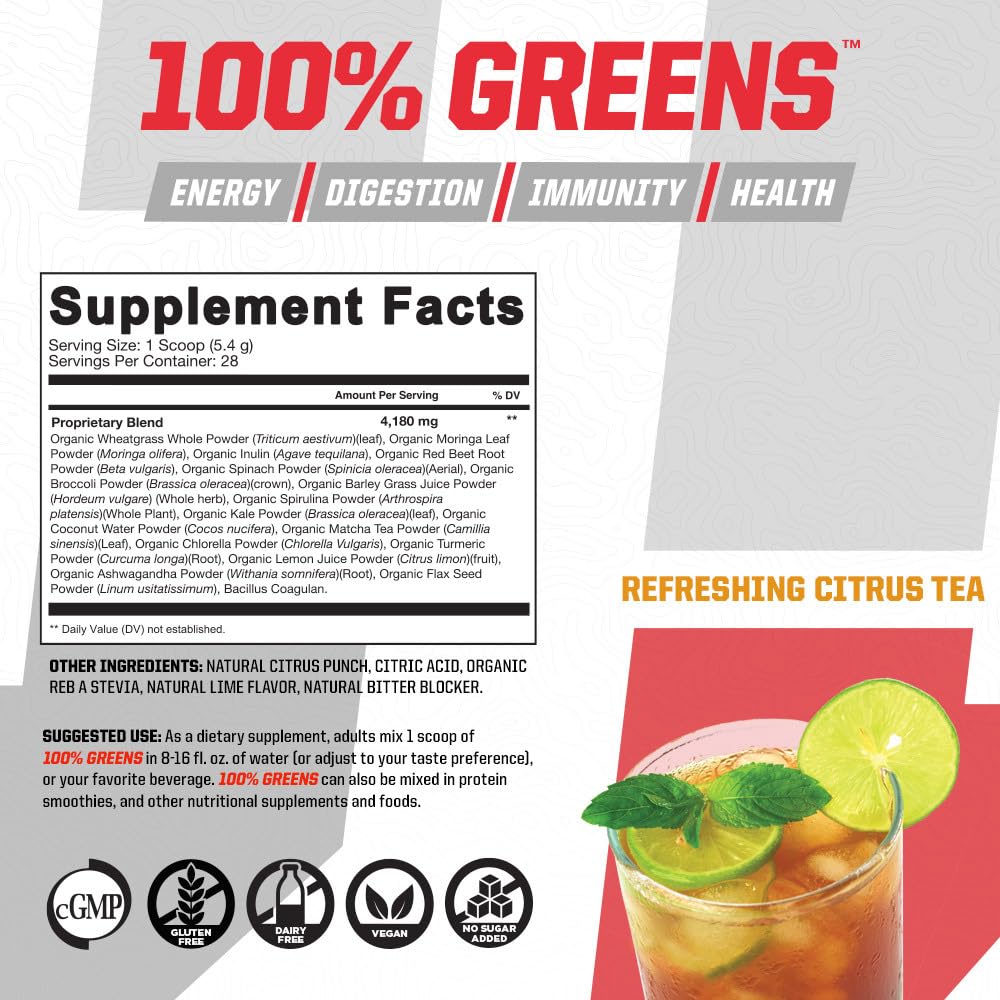 Undefined Nutrition 100% Greens Powder 5.3 oz (28 Servings)