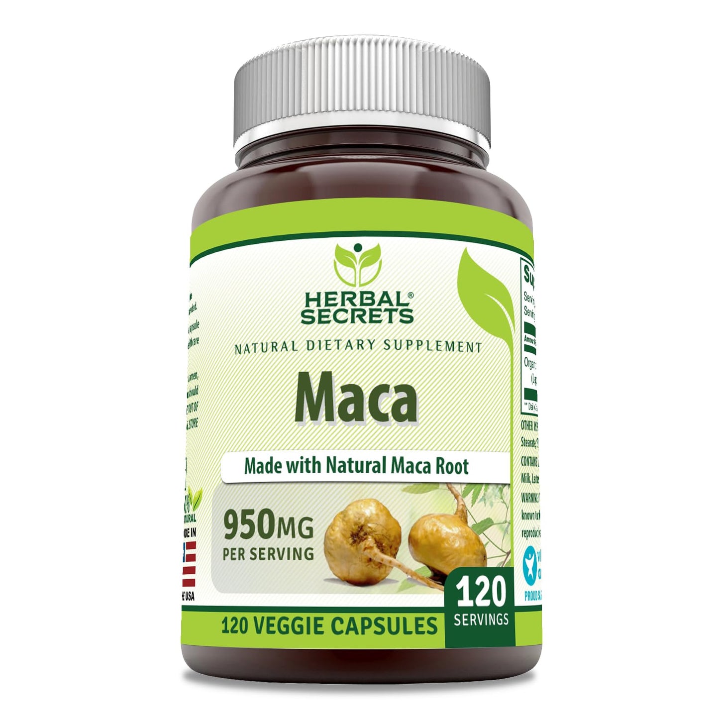 Herbal Secrets Maca Supplement Capsule 120 Veggie Capsules