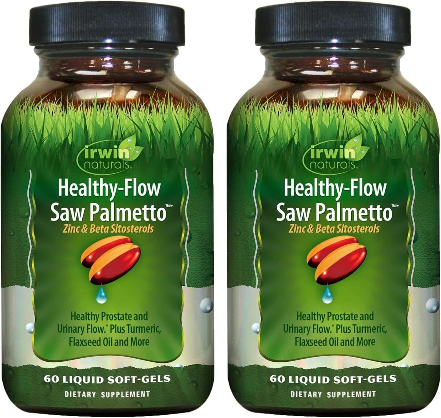 Irwin Naturals Healthy-Flow Saw Palmetto Prostate Support Softgel 60 Count (Pack of 2)