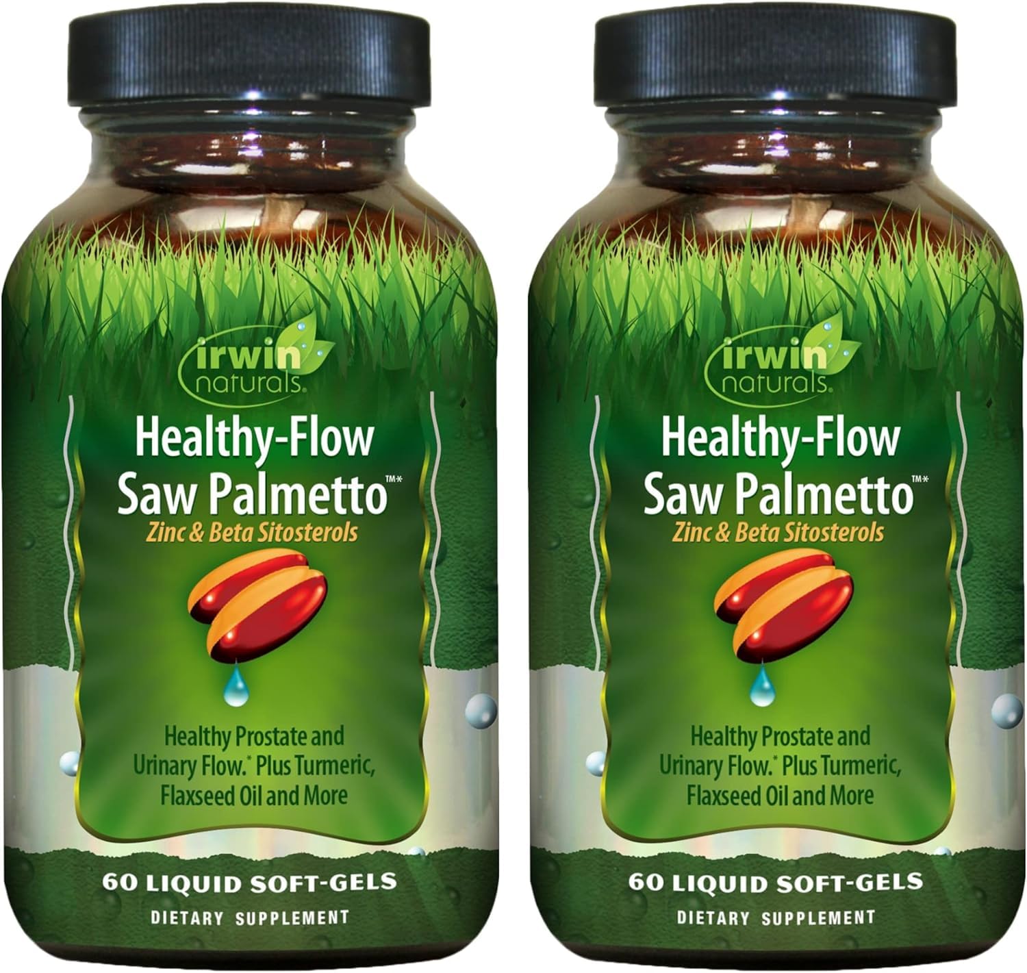 Irwin Naturals Healthy-Flow Saw Palmetto Prostate Support Softgel 60 Count (Pack of 2)