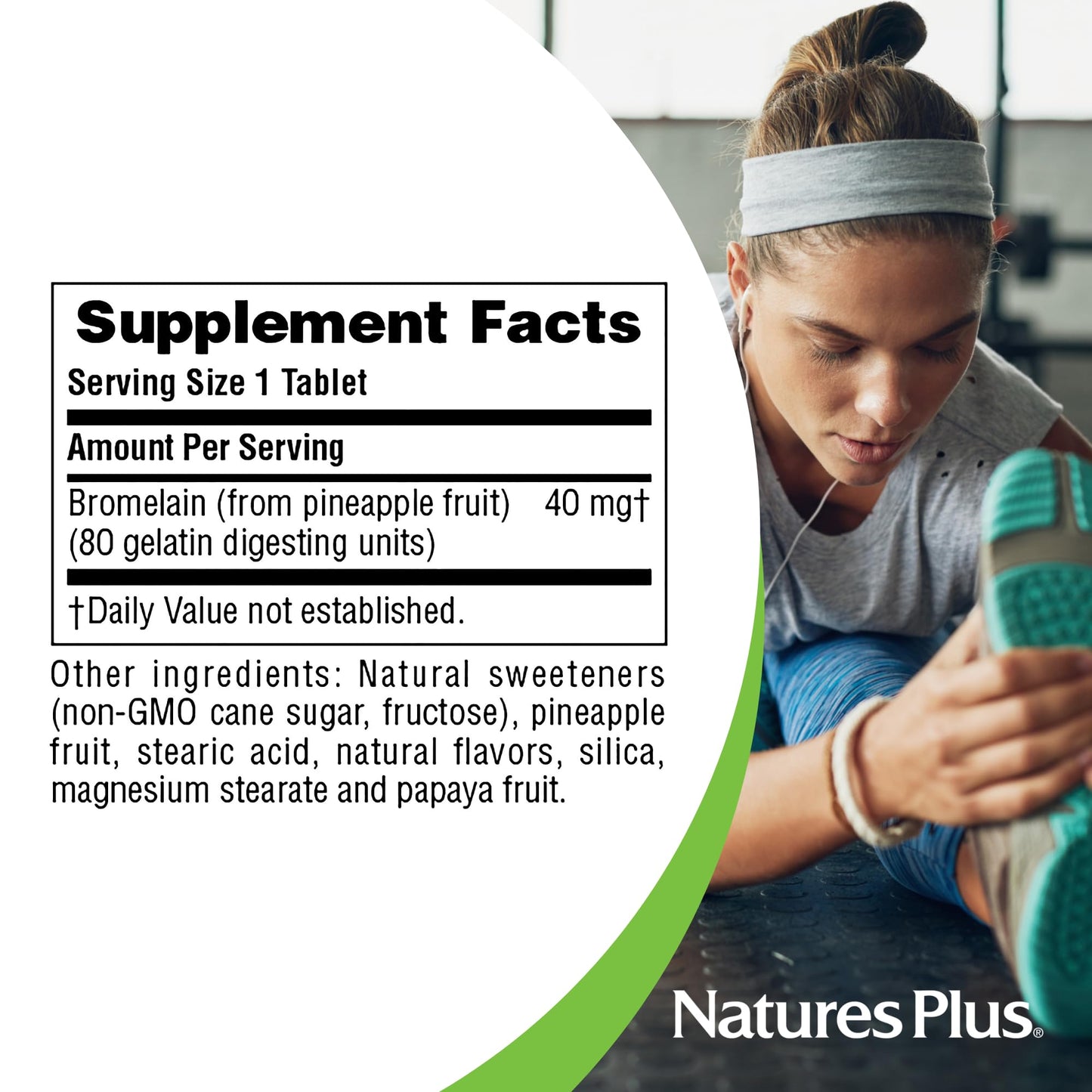 NaturesPlus Chewable Bromelain Tablet 180 Tablets