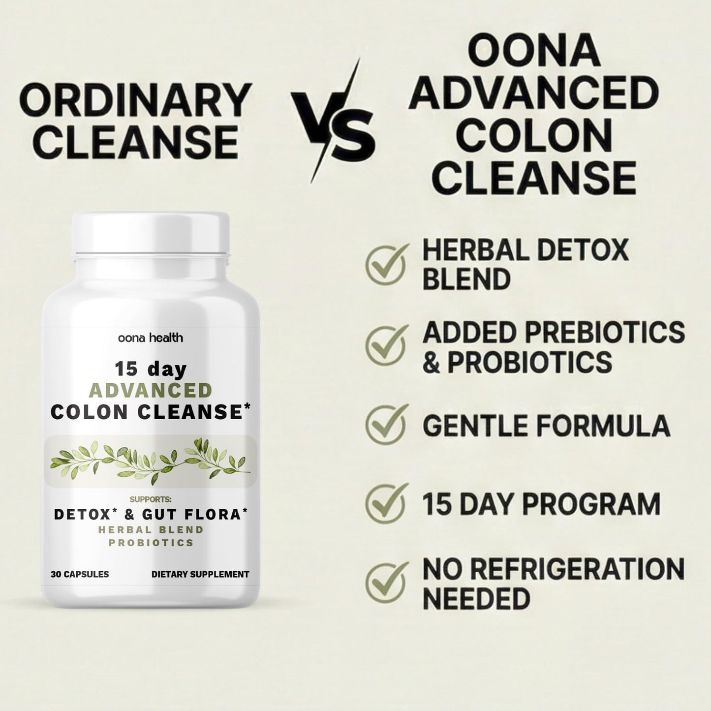 Oona Health 15 Day Advanced Colon Cleanse Capsules 30