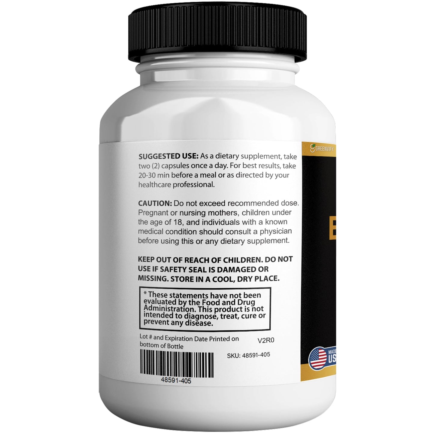GREENVIFY Erecsurge Max Extra Strength Herbal Supplement Capsules 120 Count