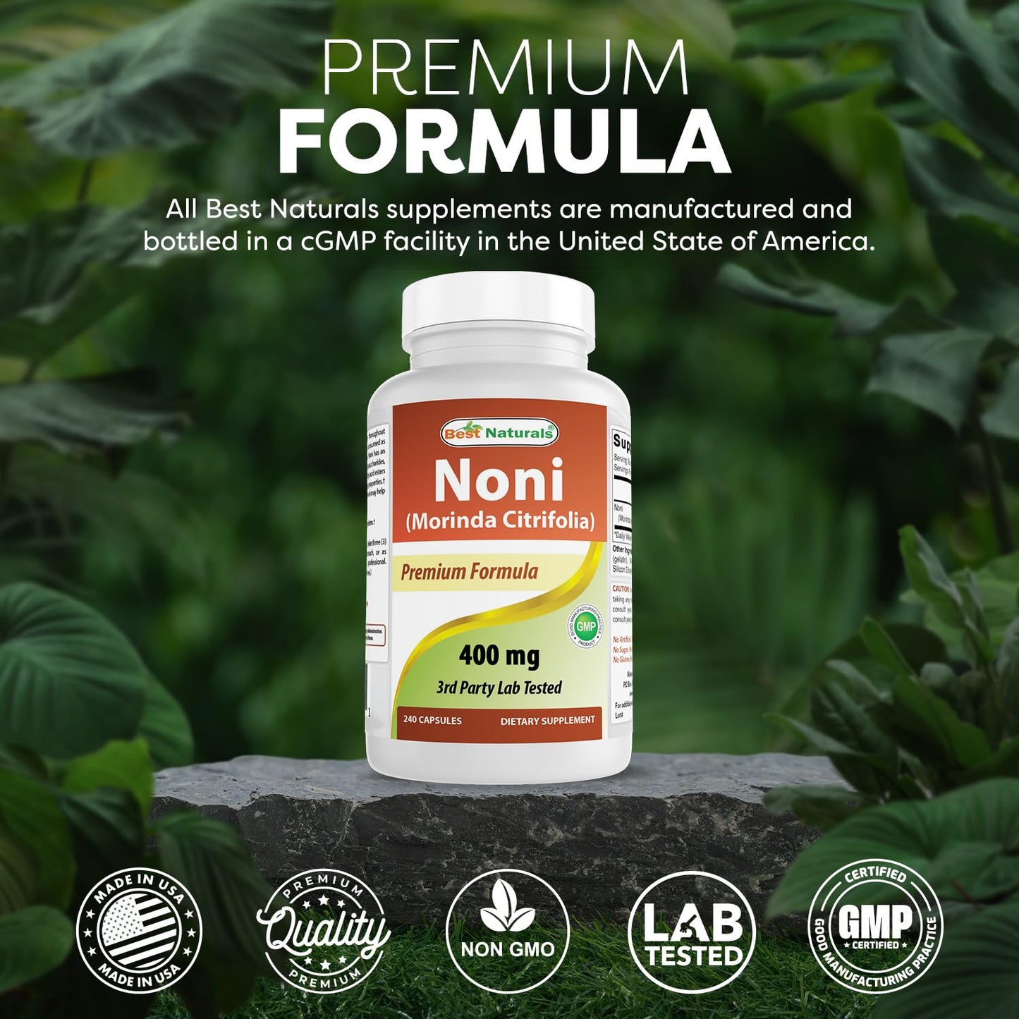 Best Naturals Noni 400 mg Capsule, 240 Count