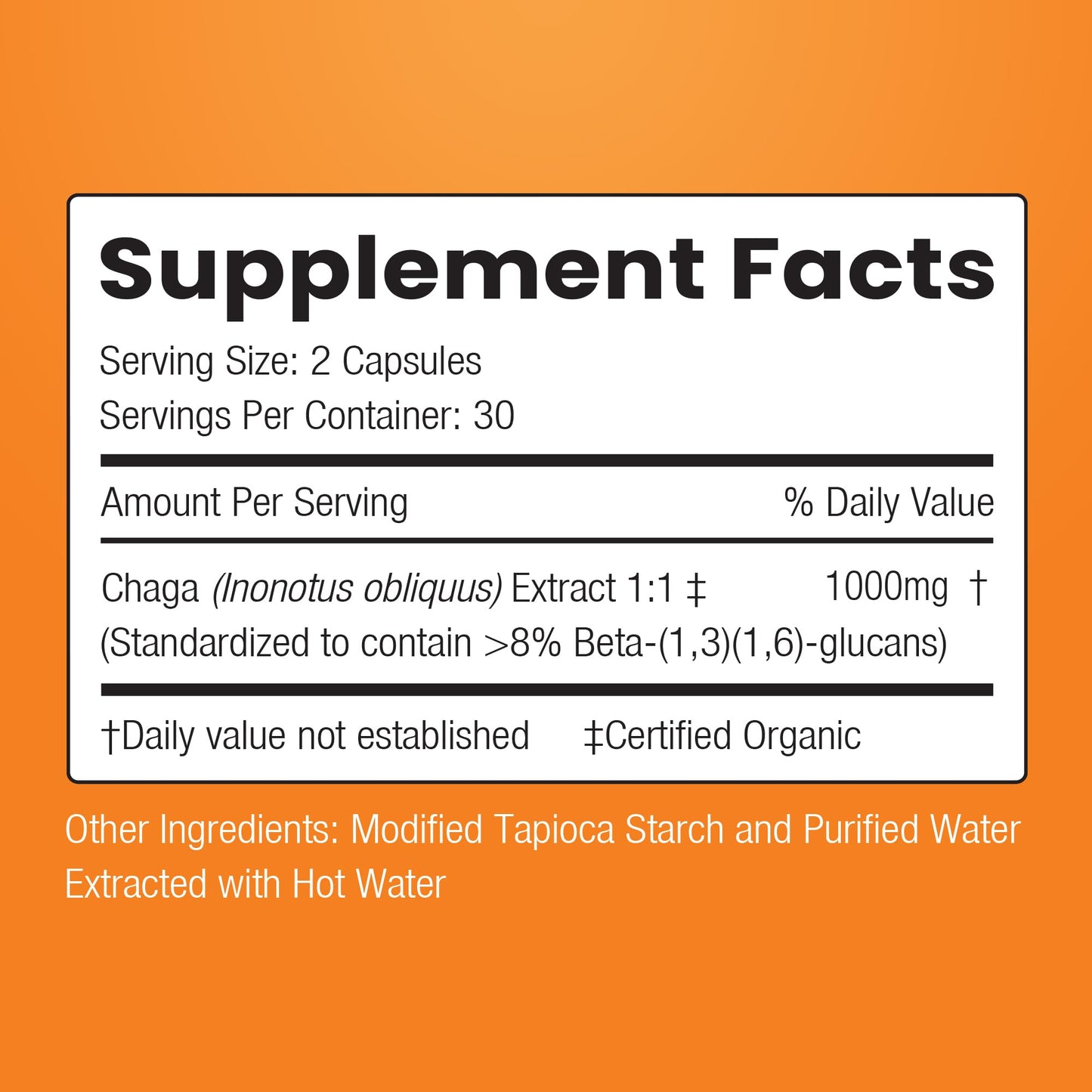 ENCAPSULATE Chaga Capsules 1000mg – Premium Organic Fruiting Body 1:1 Mushroom Extract – Adaptogen Mushroom Supplement for Antioxidant, Digestive, Oxidative Stress & Immune Support – Vegan – 60 Capsules