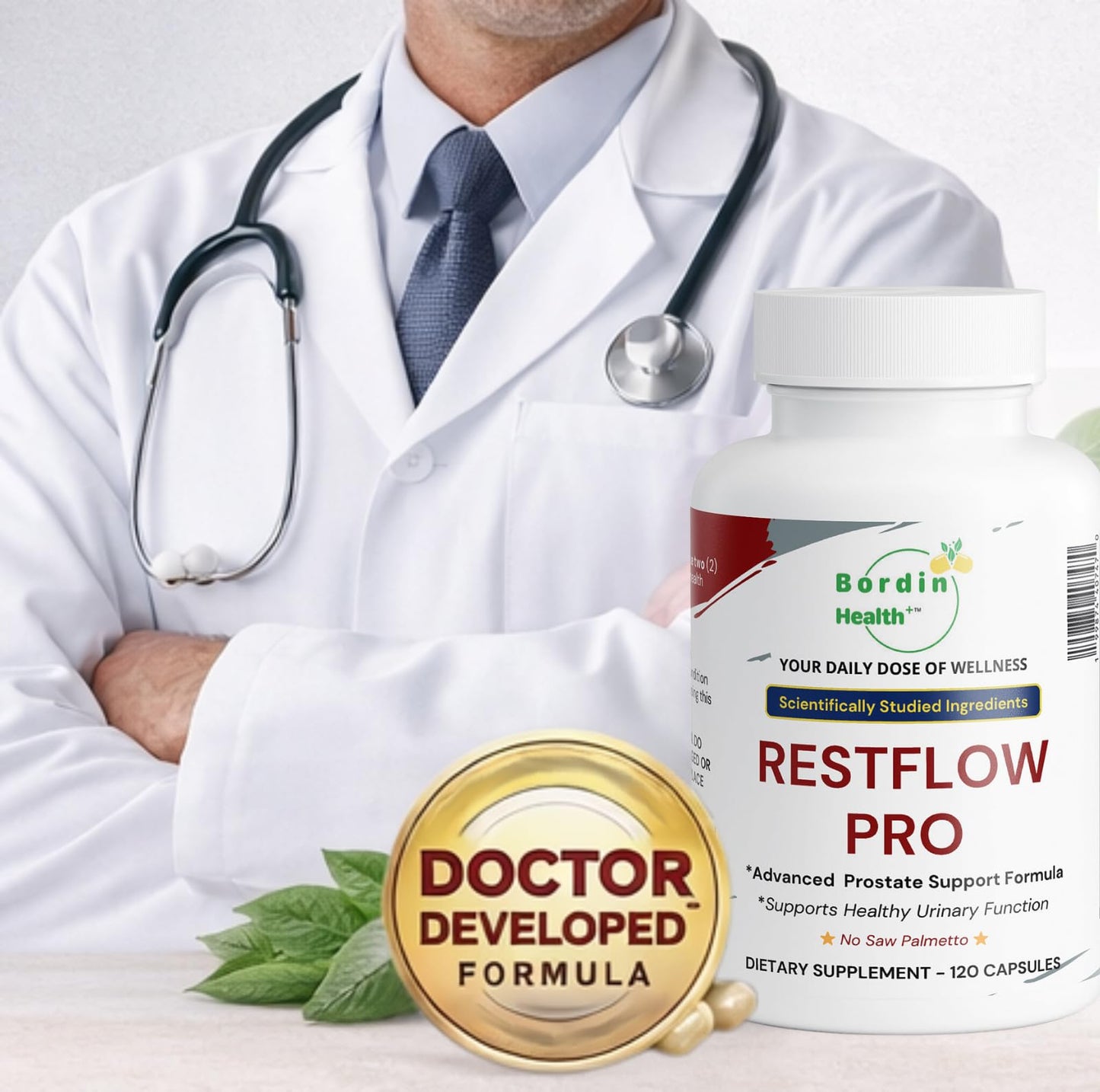 Bordin Health RestFlow Pro Advanced Prostate Support Capsules 120 Count
