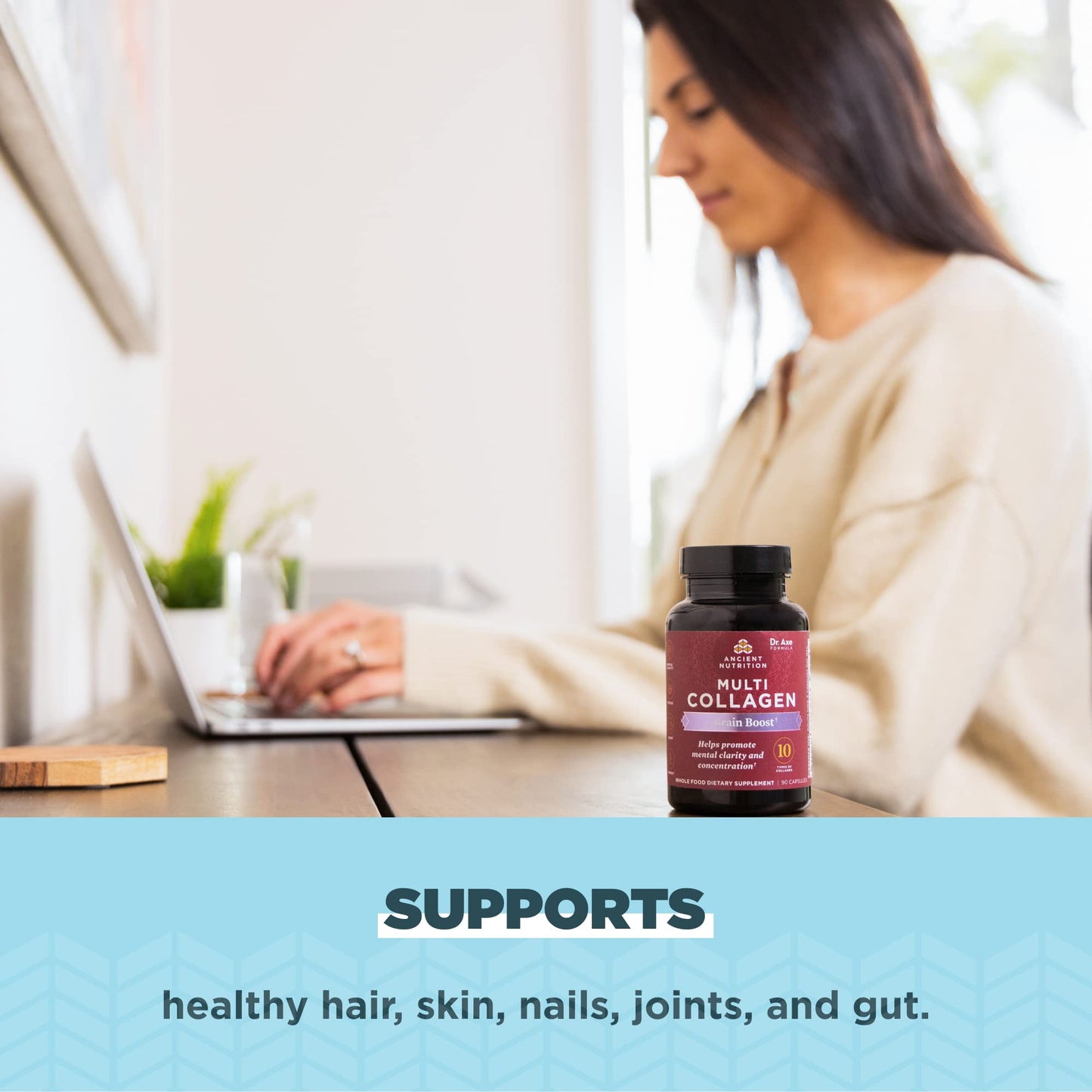 Ancient Nutrition Collagen Protein Brain Boost Capsules, 90 Count