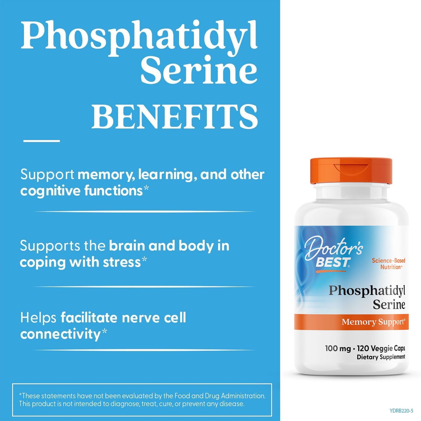 Doctor's Best Phosphatidylserine Supplement 100 mg Capsules, 120 Count