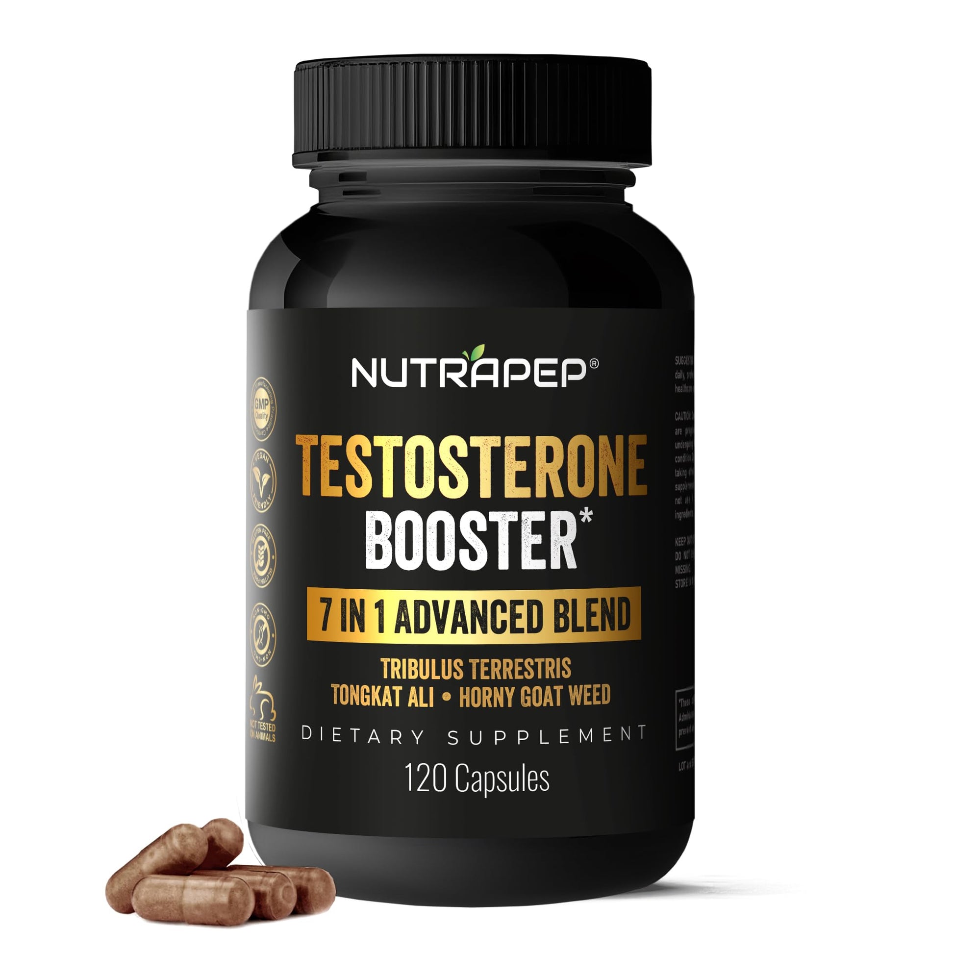 NutraPep Testosterone Booster Supplement for Men Capsule 120 Count