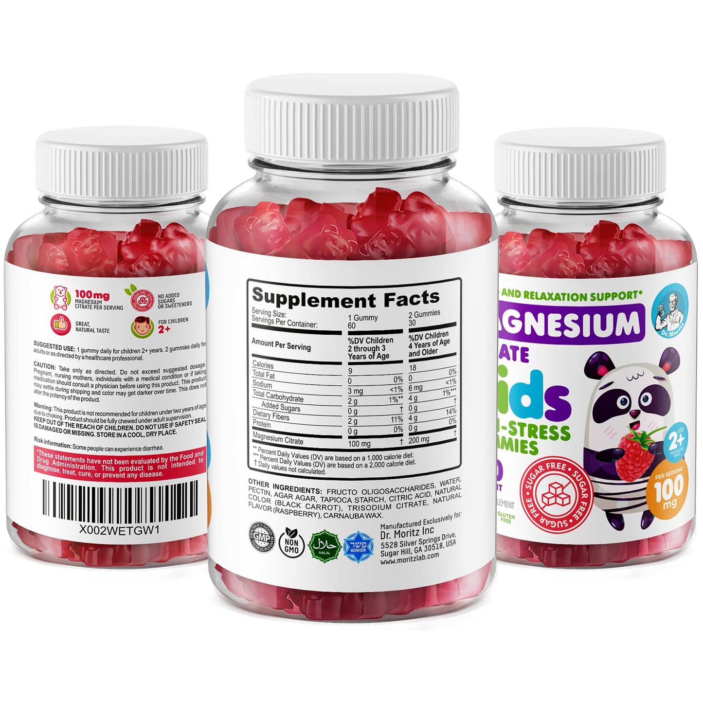 DR. MORITZ Magnesium Gummies for Kids Sugar-Free, 60 Count