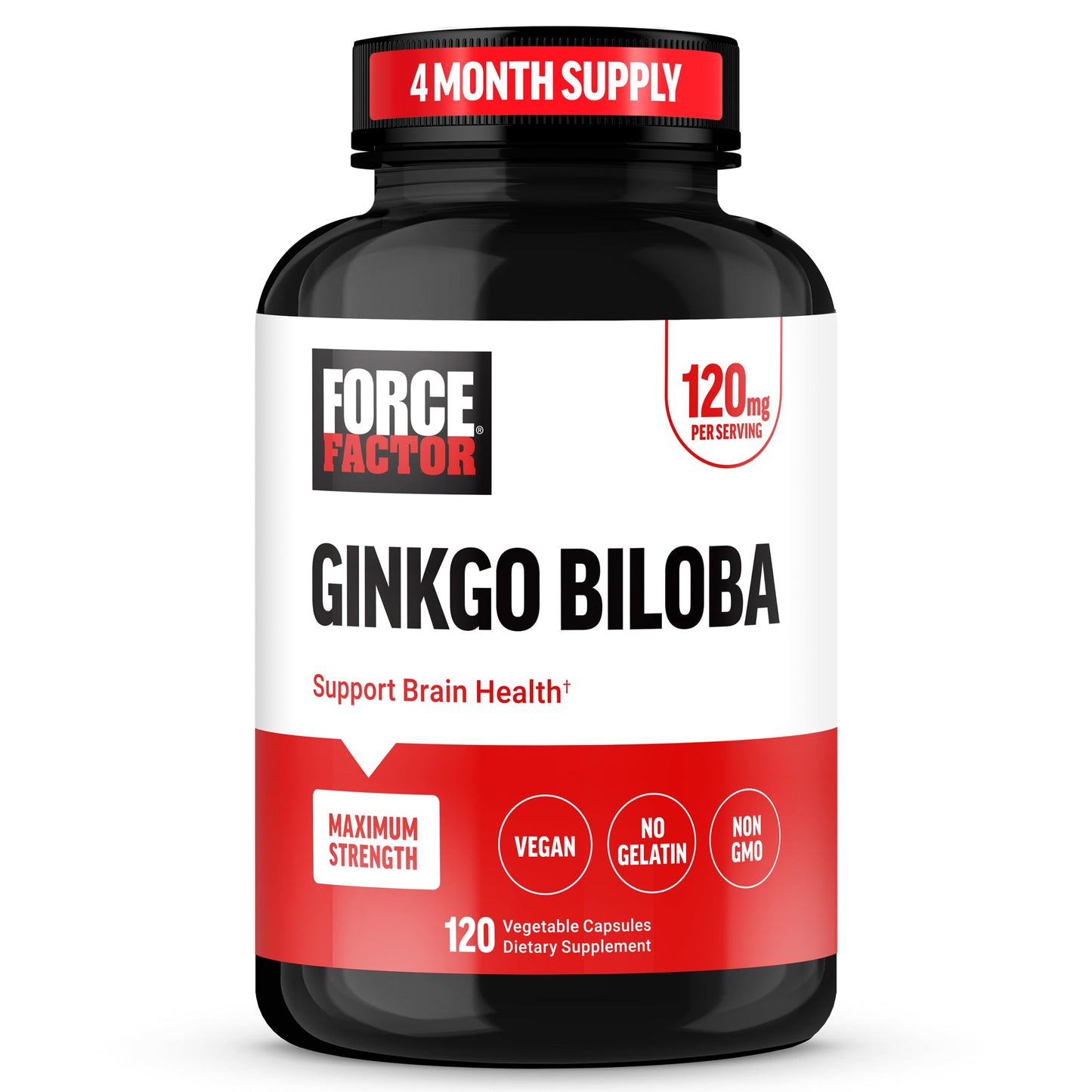 Force Factor Ginkgo Biloba Brain Health Supplement Capsules 120