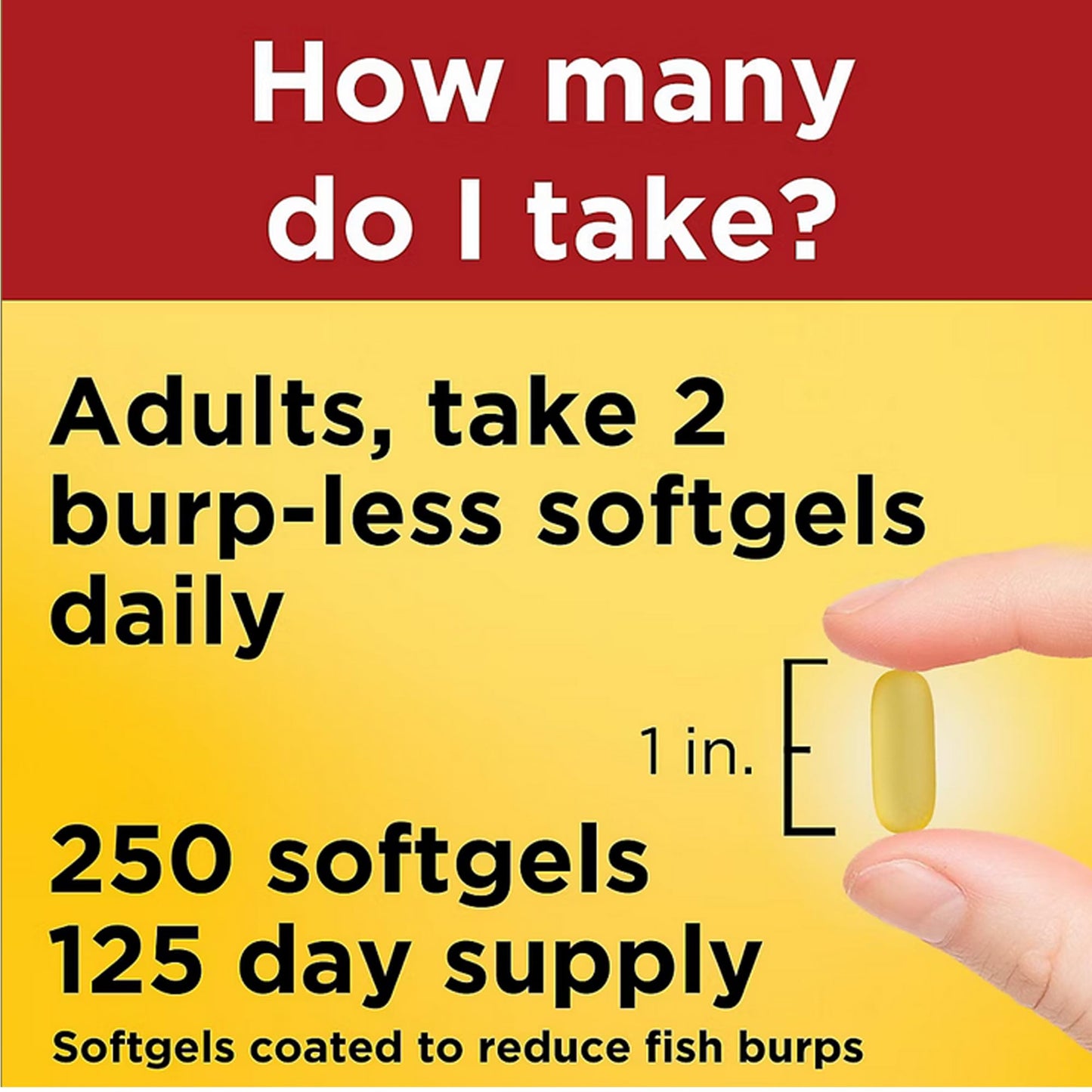 Nature Made Burp-less Fish Oil Softgels, 250-count