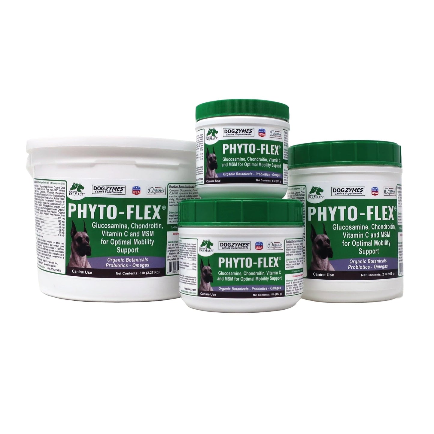 Dogzymes Phyto Flex Glucosamine, Chondroitin, MSM and Hyaluronic Acid Powder, 32