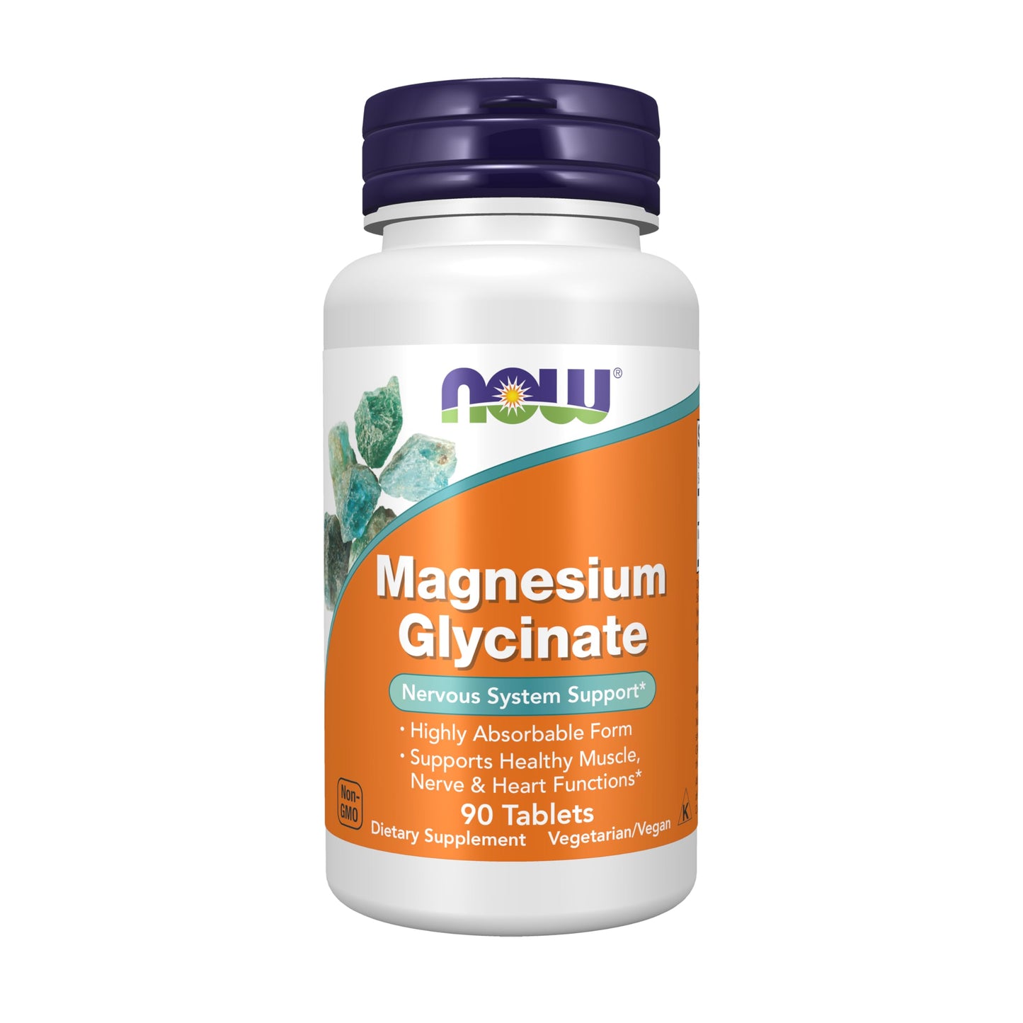 NOW Foods Magnesium Glycinate 100 mg Highly Absorbable Form, 90 Tablets