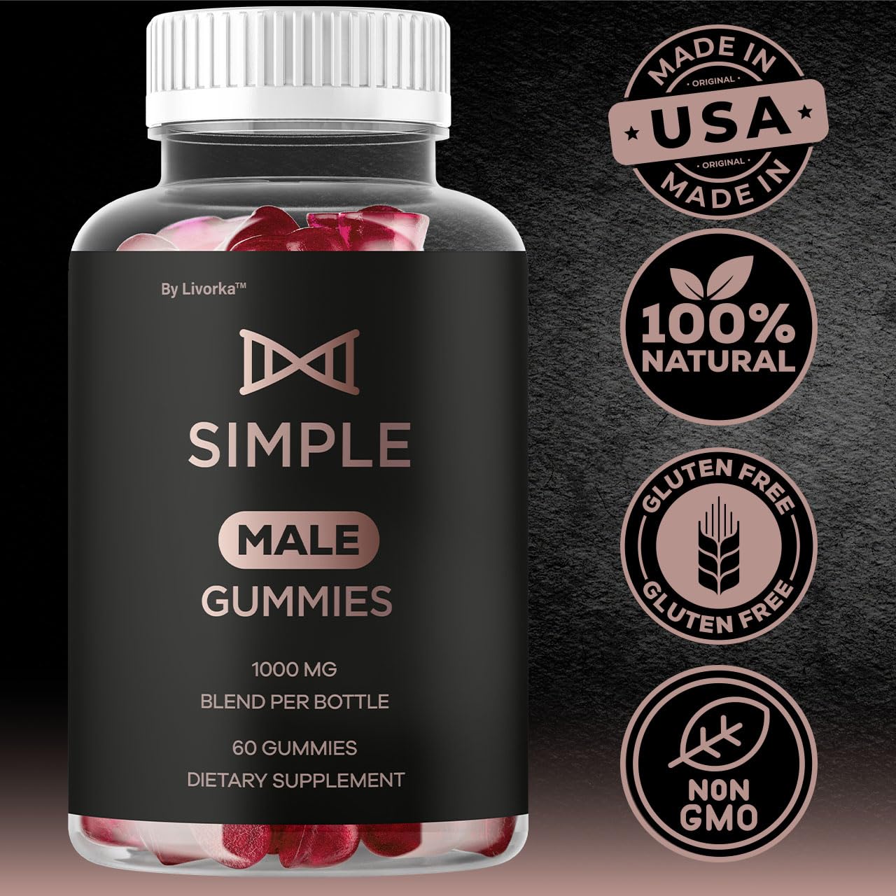 LIVORKA Simple Male Gummies 120 Gummies