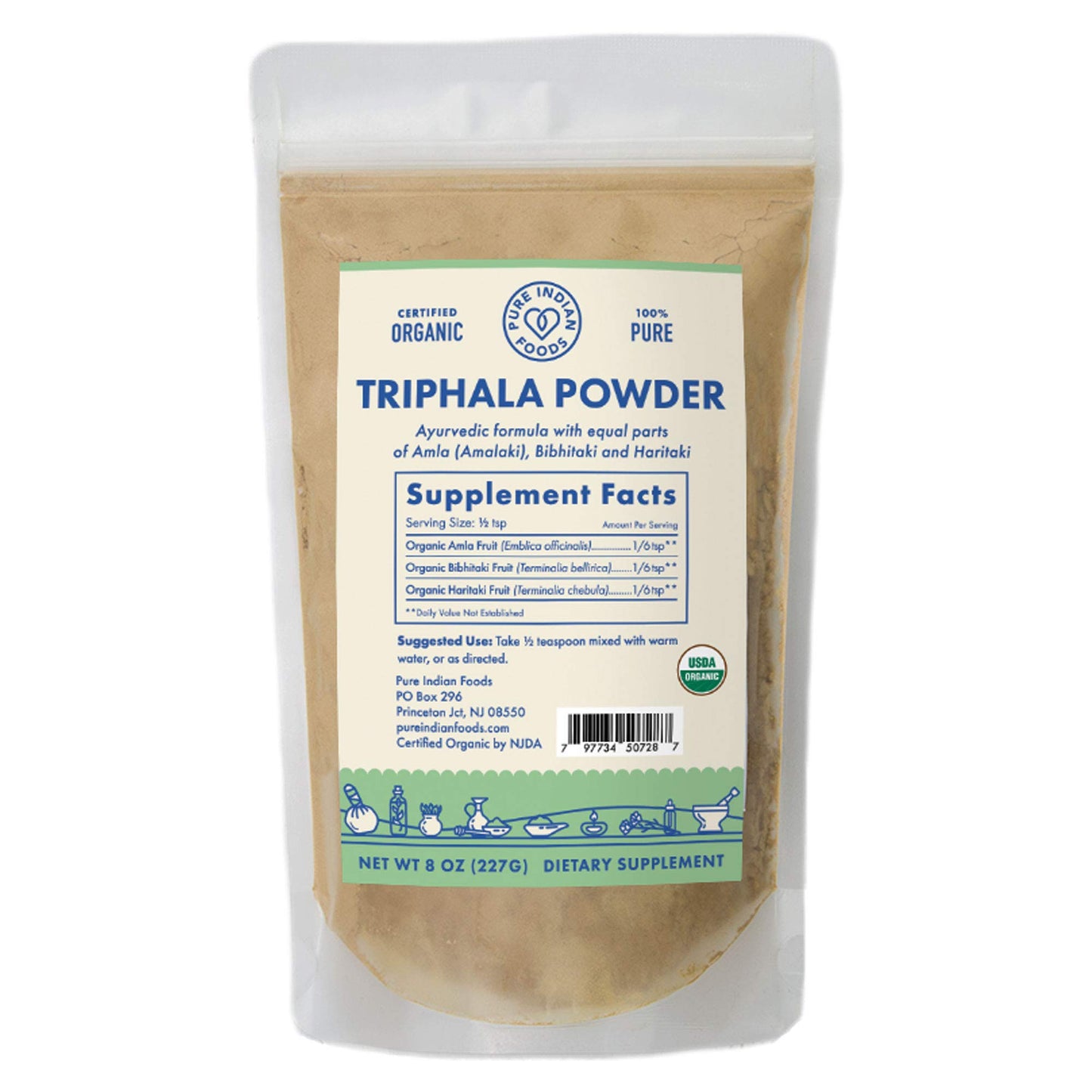 Pure Indian Foods Triphala Powder 8 oz