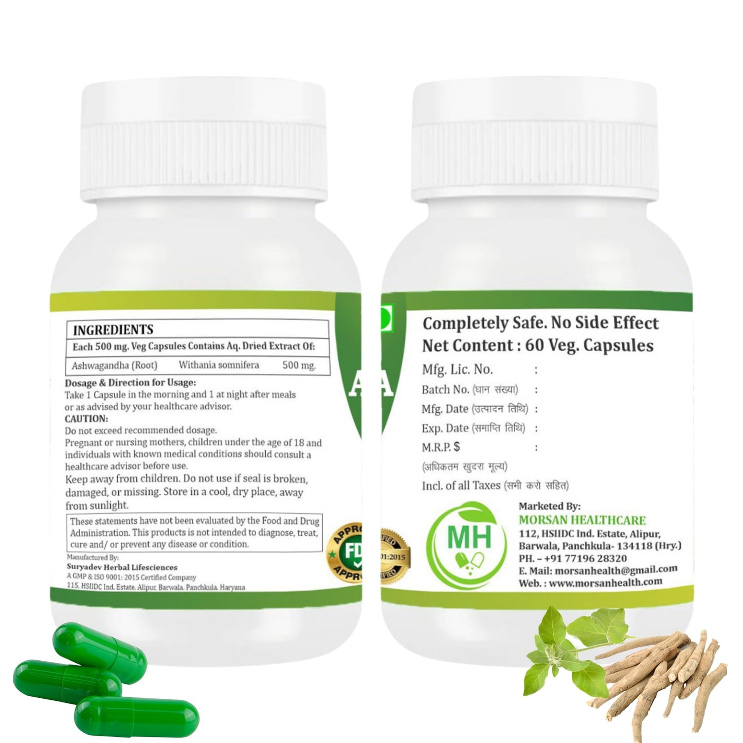 Morsan Healthcare Ashwagandha Capsules 120 Capsules