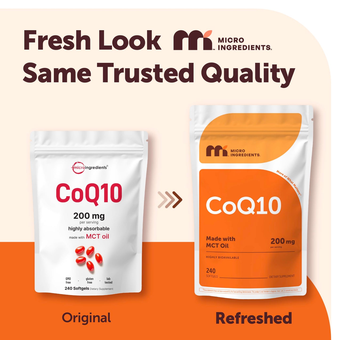 Micro Ingredients CoQ10 200mg Per Serving Softgels, 240 Count