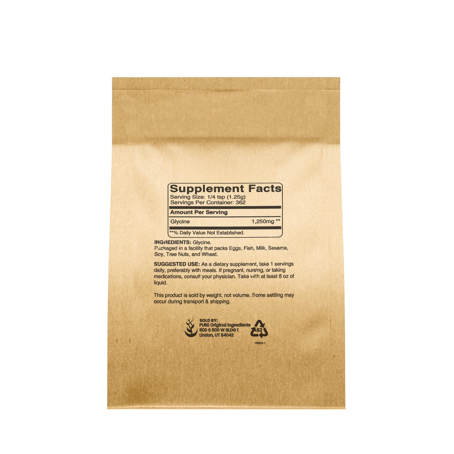 Pure Organic Ingredients Glycine Powder 1 Ounce