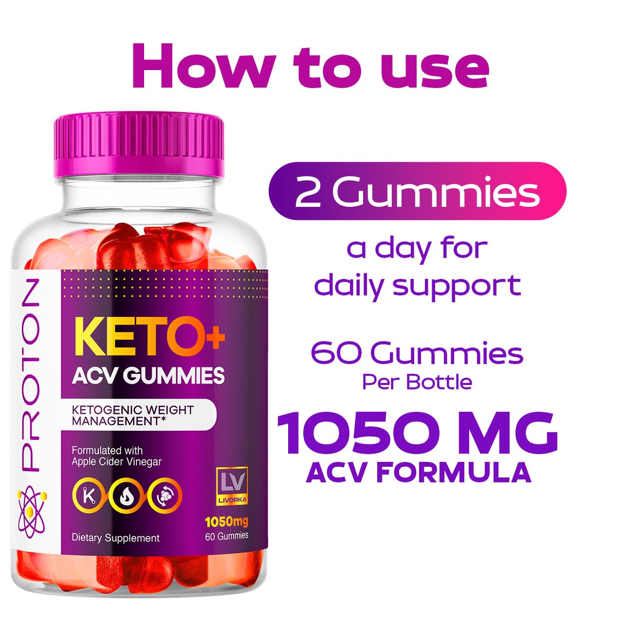 LIVORKA Proton Keto ACV Gummies 60 Gummies