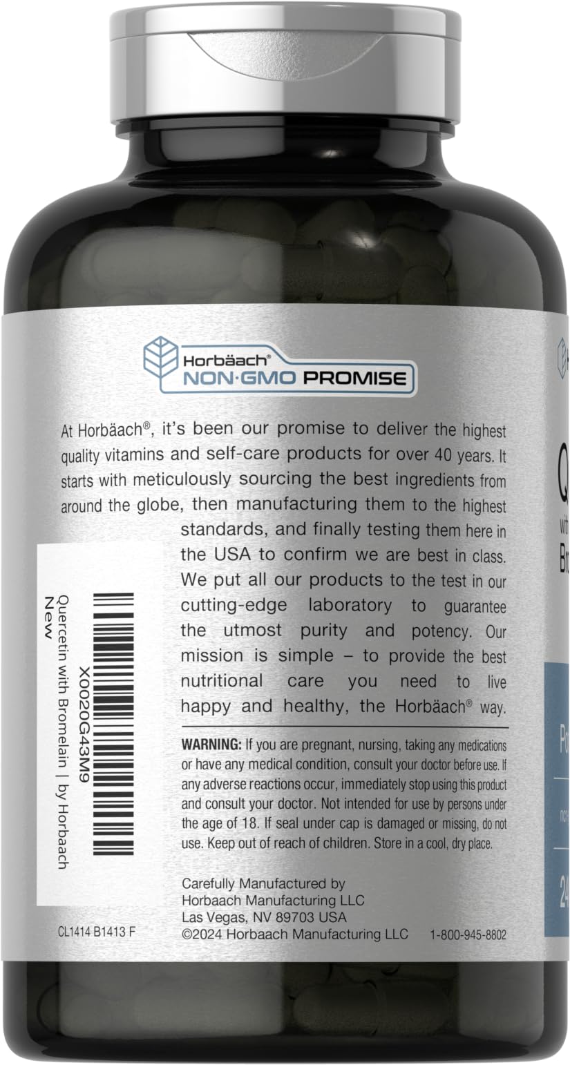 Horbäach Quercetin with Bromelain Supplement Capsule, 240 Count
