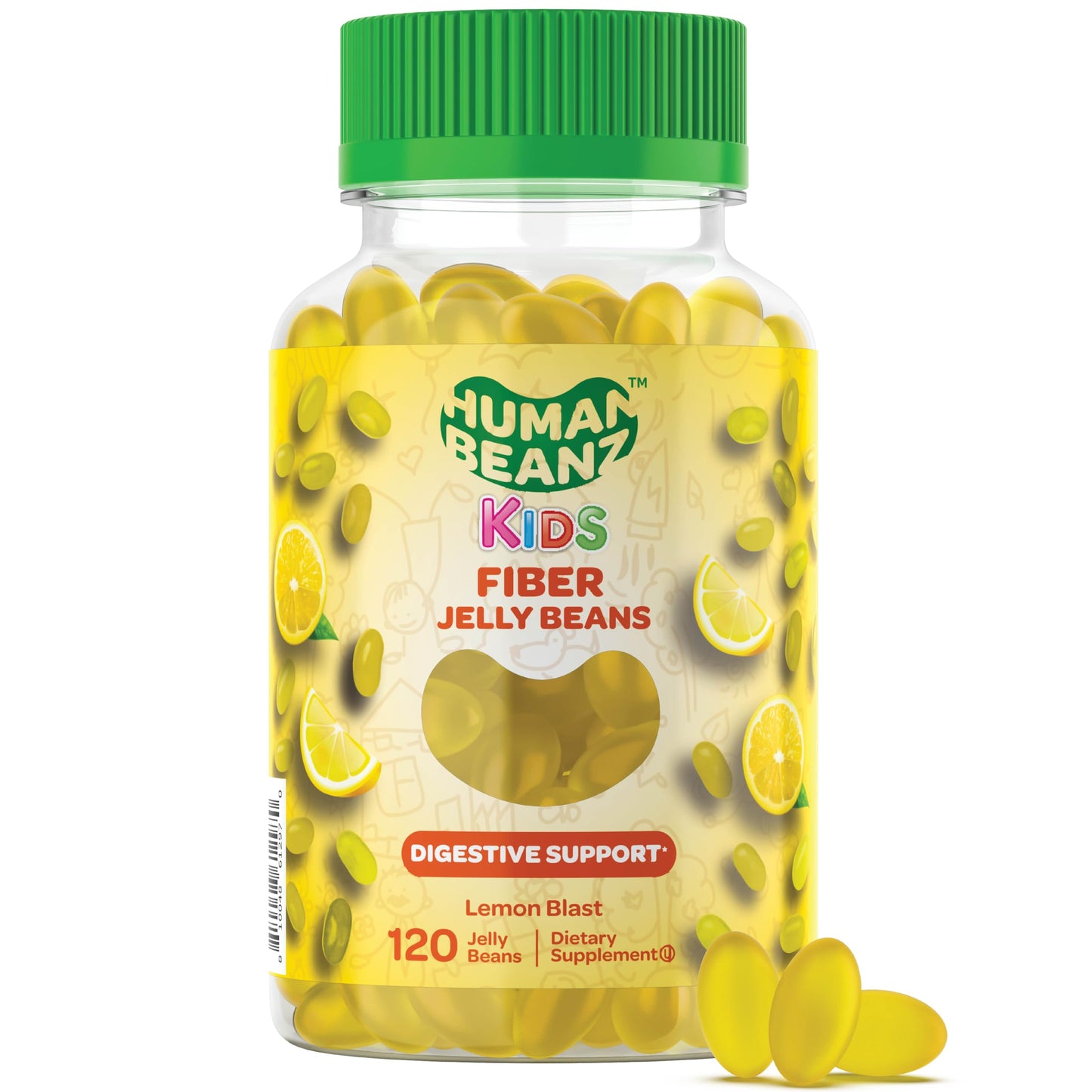Human Beanz Fiber Jelly Bean Gummies for Kids, 120 Gummies