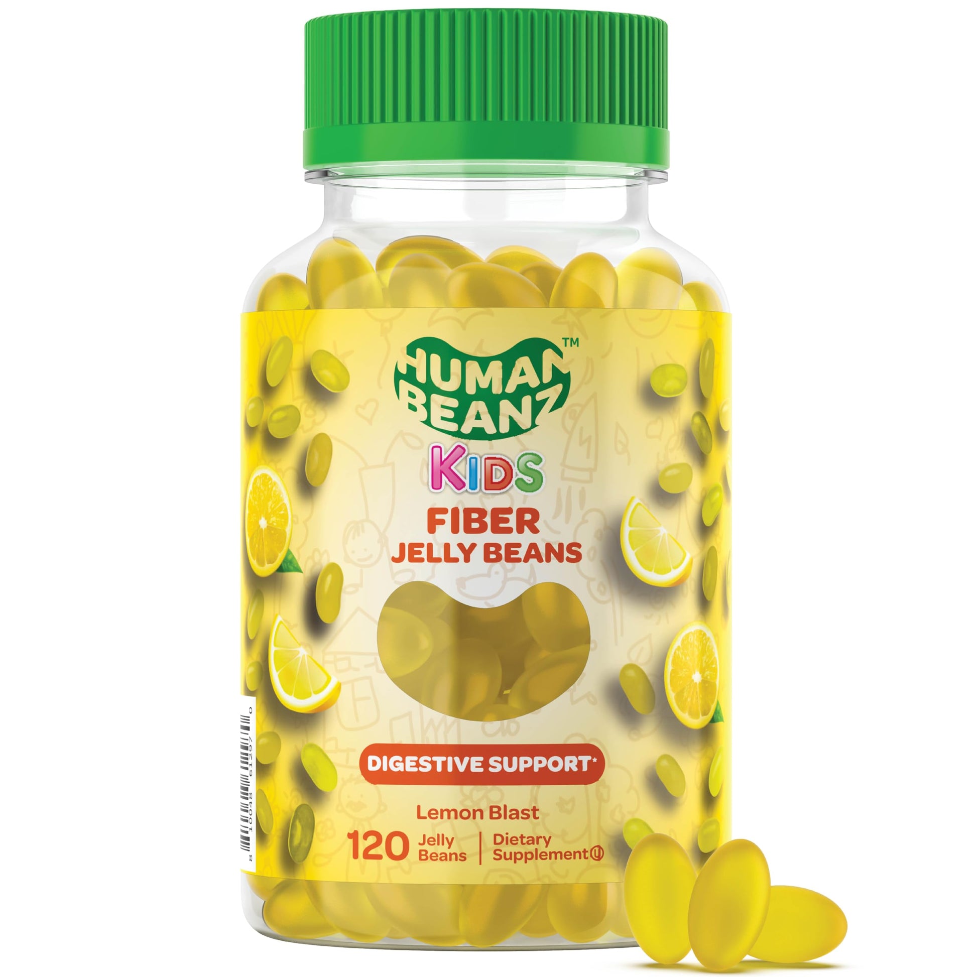 Human Beanz Fiber Jelly Bean Gummies for Kids, 120 Gummies