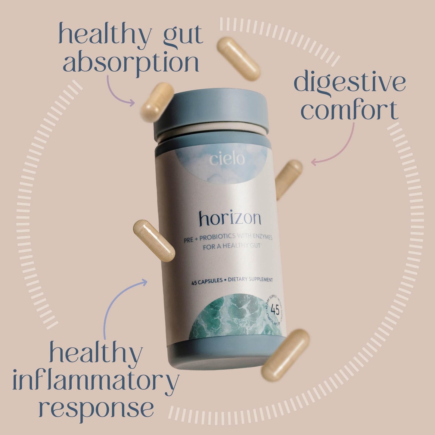 Cielo Daily Horizon Prebiotics Probiotics Capsule 45 Count