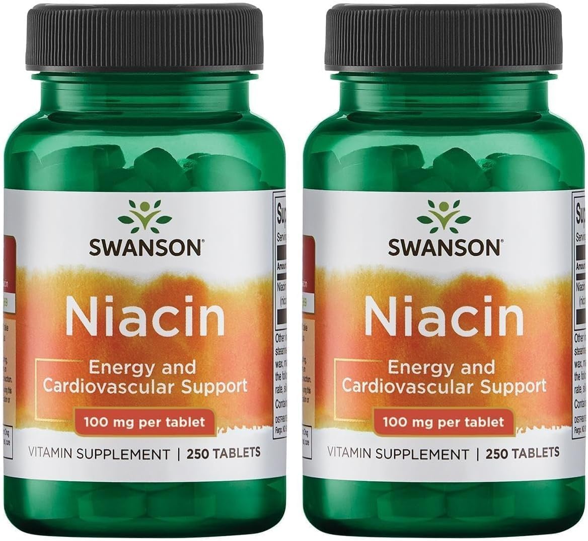 Swanson Niacin (B3) Cardio Health Support Carbohydrate Metabolism 500 Milligrams 250 Capsules