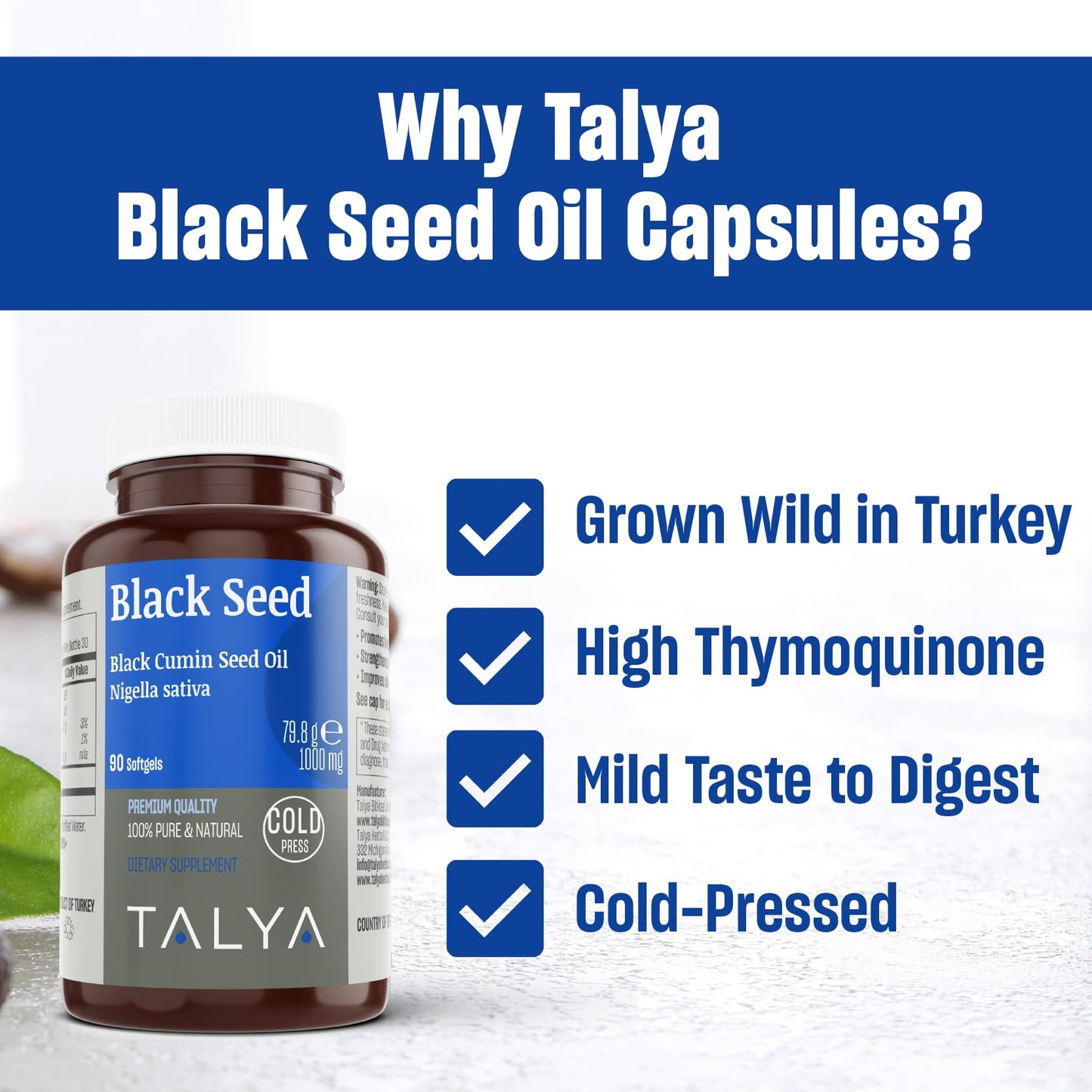 TALYA Black Seed Oil Softgel 90 Count