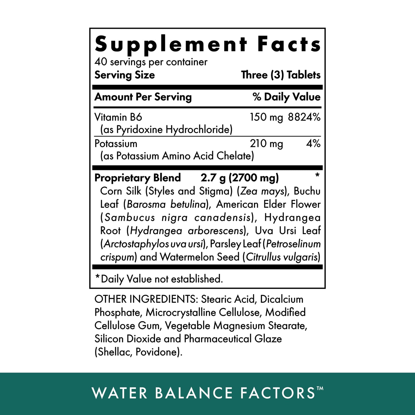 MICHAEL'S Water Balance Factors Vegetarian Tablets 120