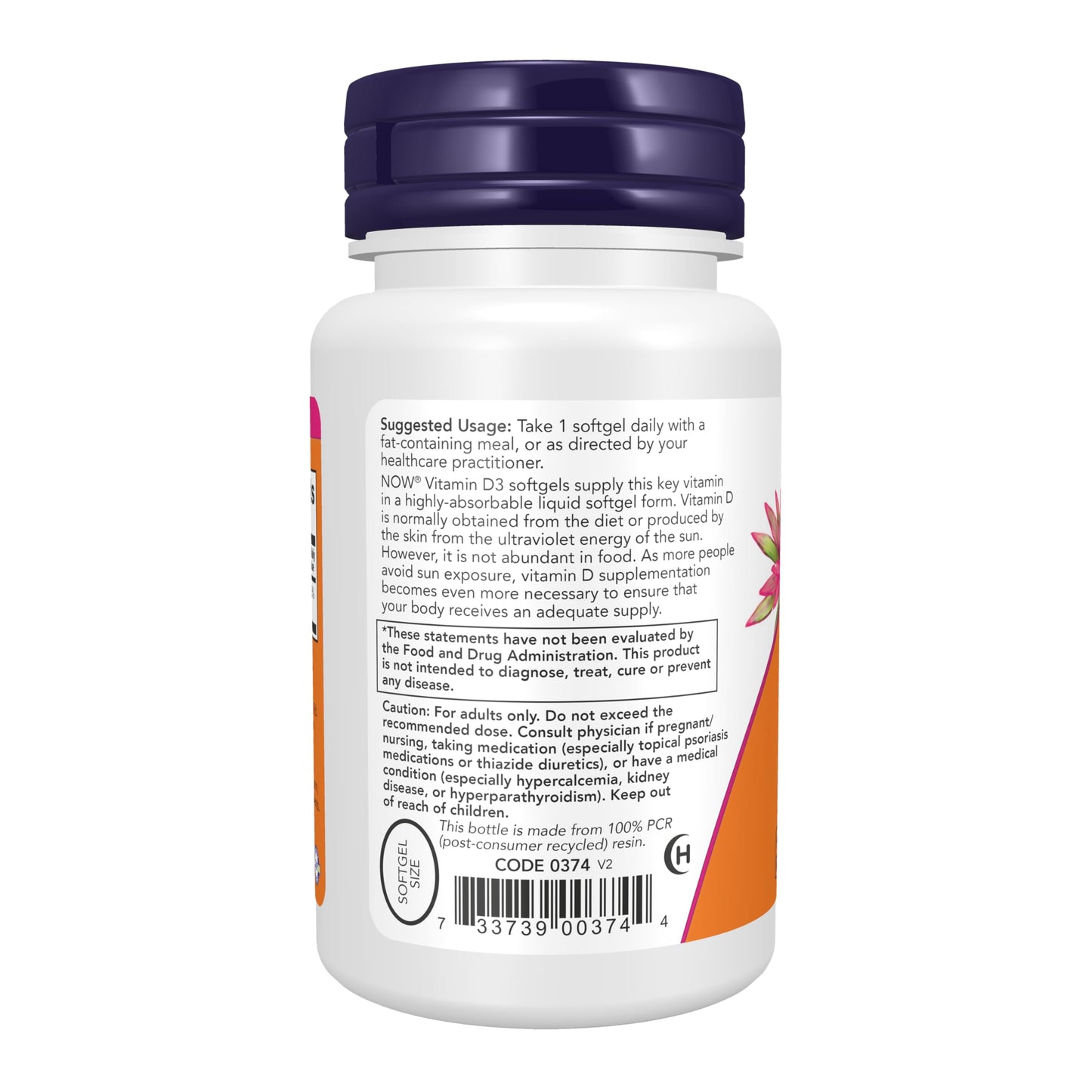 NOW Foods Vitamin D3 5,000 IU Softgels, 30 Softgels