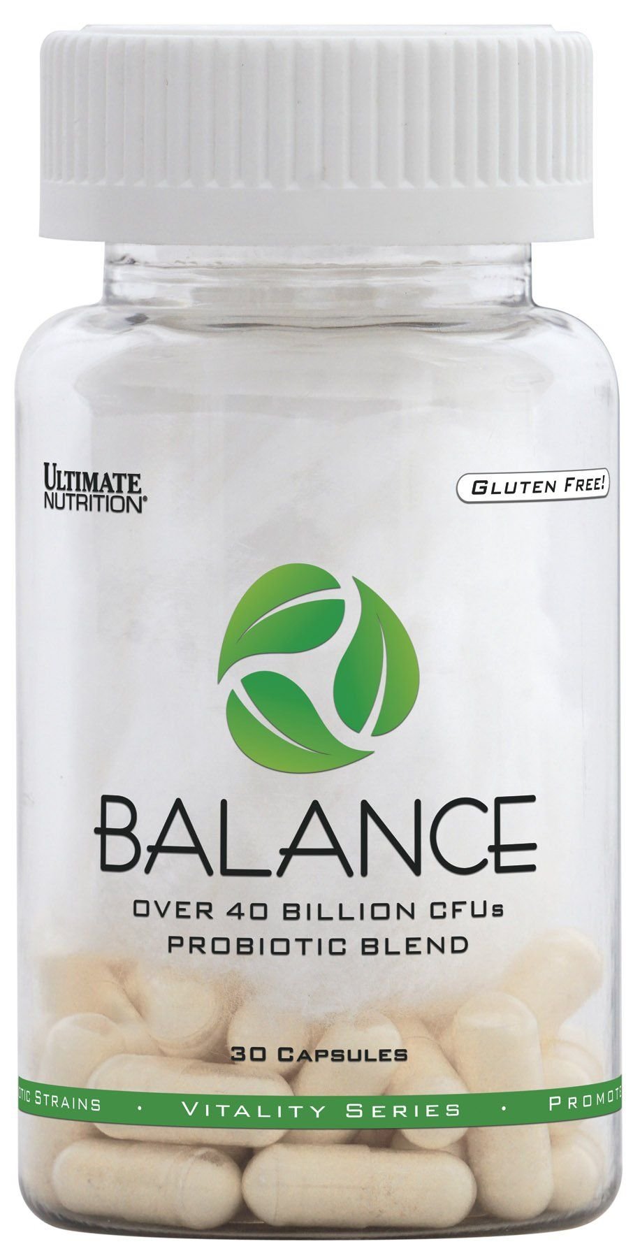 Ultimate Nutrition Balance Probiotic for Women and Men - 40 Billion CFU, 9 Strains, 30 Veggie Capsules