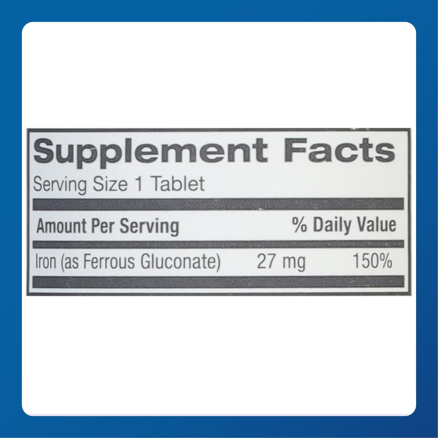 MAJOR Ferate Tabs 27 mg Ferrous Gluconate Elemental Iron Dietary Supplement, 300 Tablets