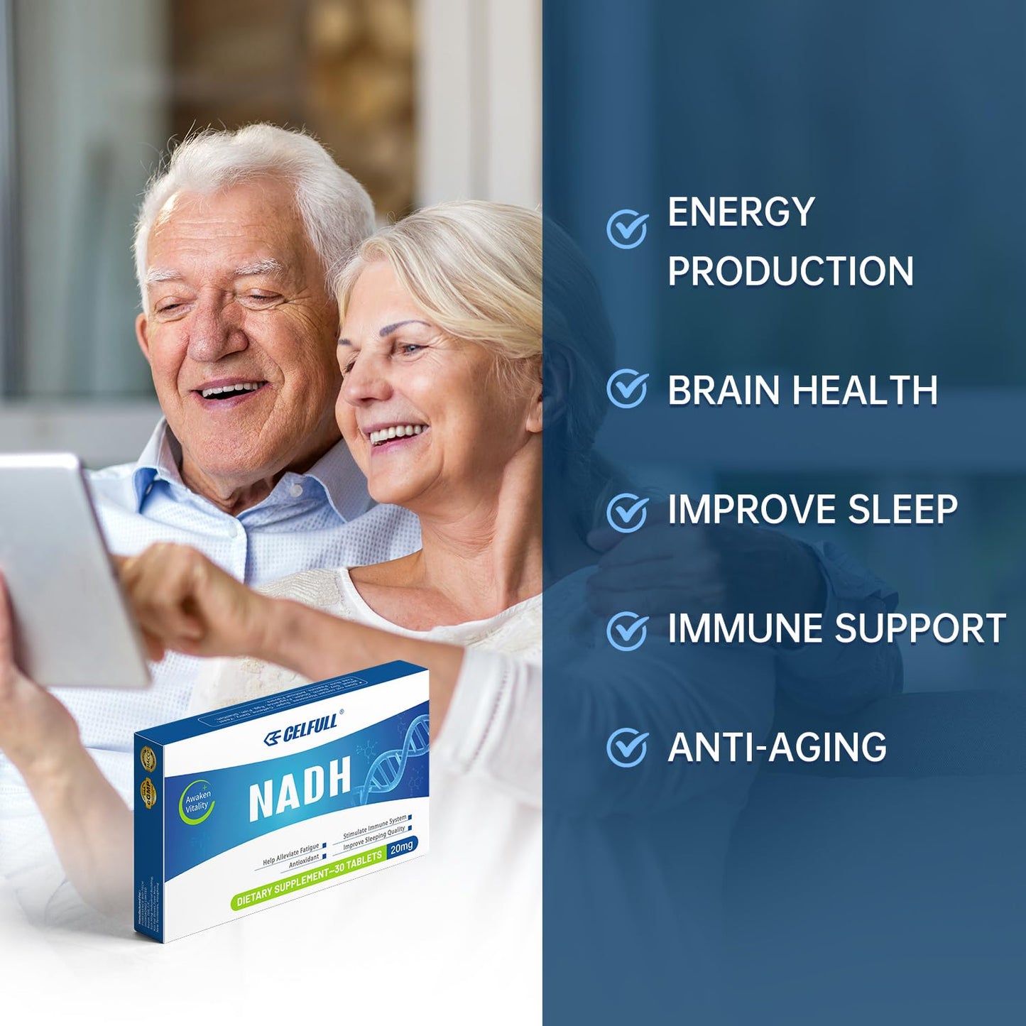 CELFULL NADH Supplement NMN Alternative NAD+ Supplement 1 Tablet