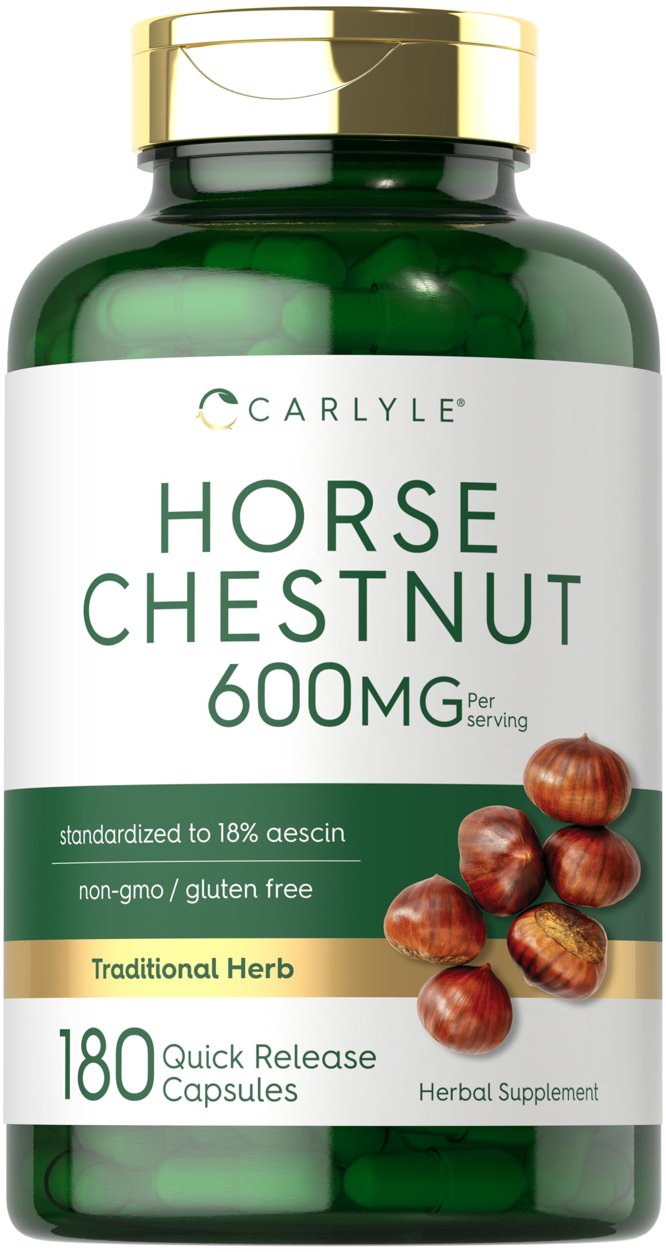 Carlyle Horse Chestnut Extract 600mg Capsule, 180 Count
