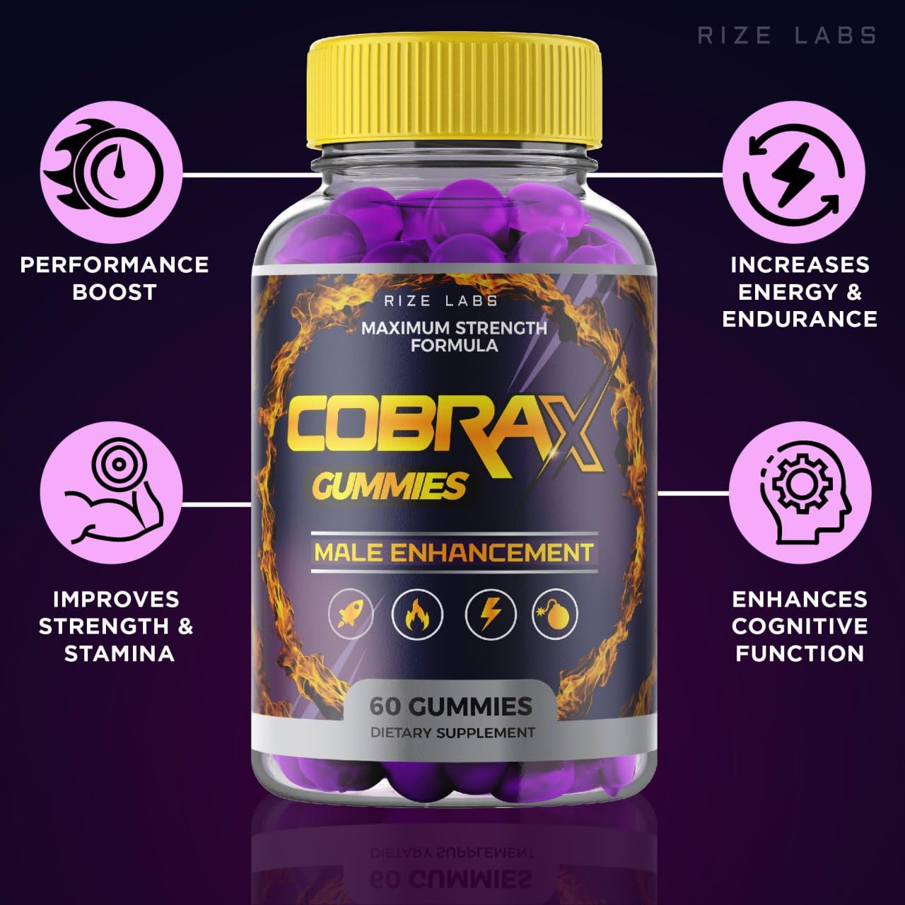 Rize Labs CobraX Gummies for Men 180 Gummies