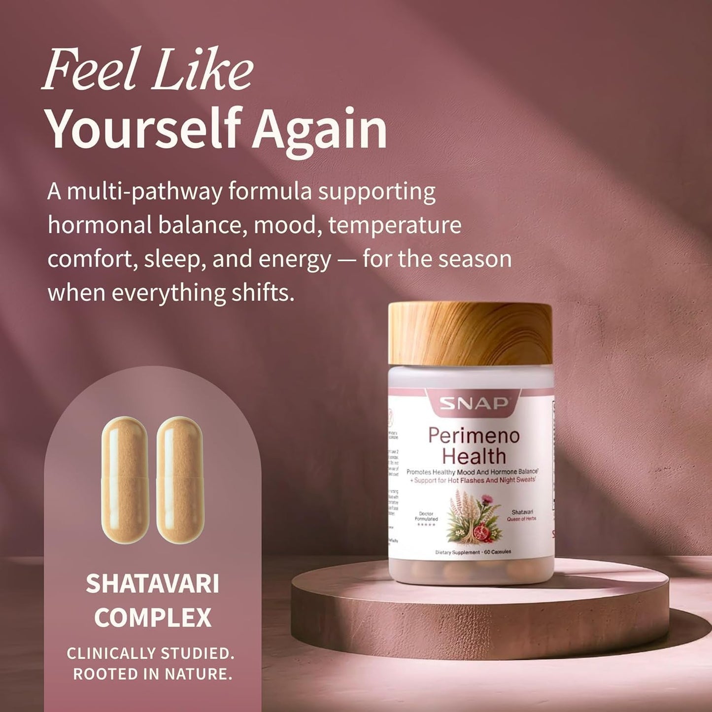 Snap Supplements Perimeno Health Perimenopause Supplements for Women Capsules 60