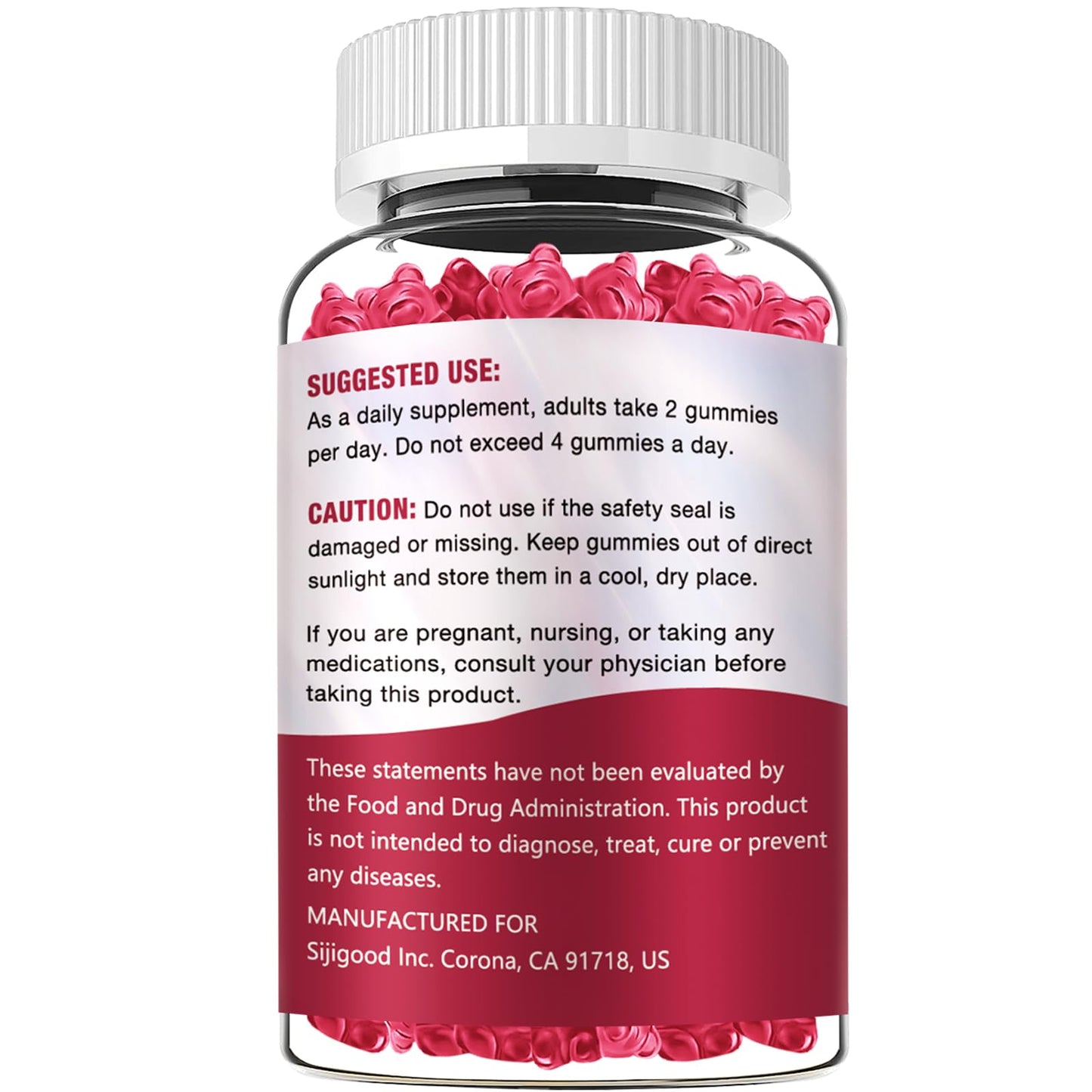Sijigood Vegan Iron Supplement for Women Gummy, 120 Count