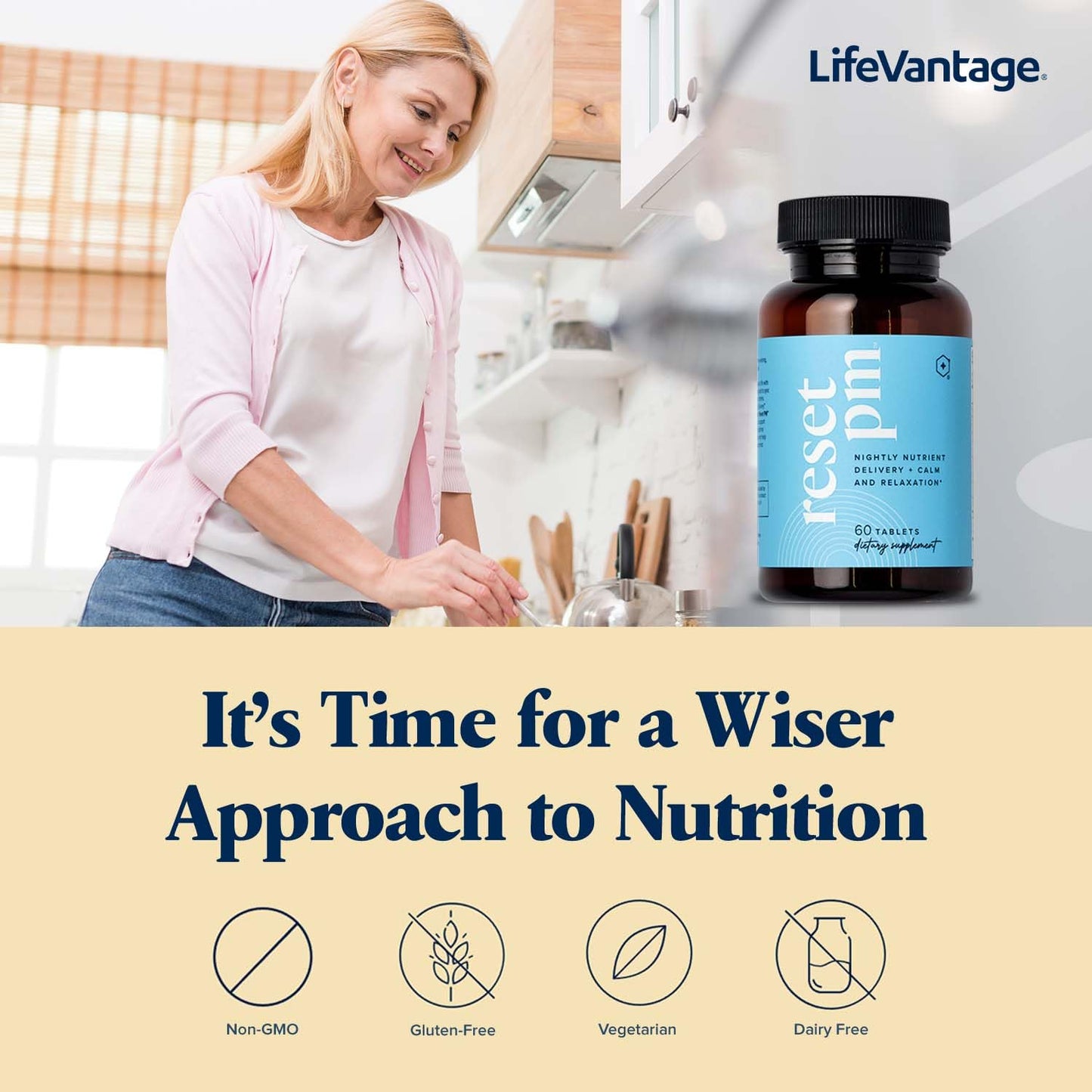 LifeVantage Reset PM Advanced Multi-Nutrient Supplement, 60 Tablets