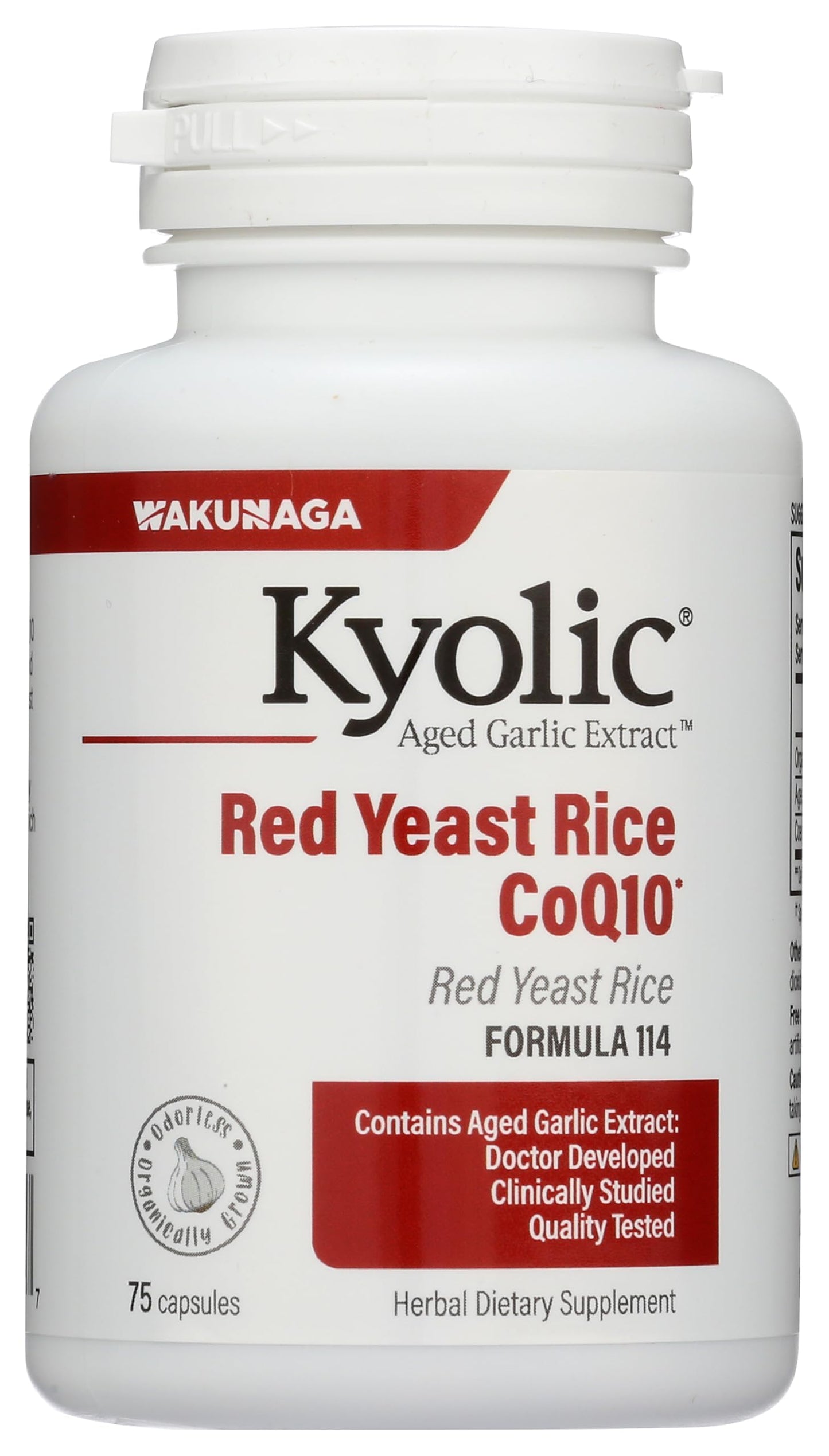 Kyolic Aged Garlic Extract Formula 114 with Red Yeast Rice CoQ10, 75 Capsules