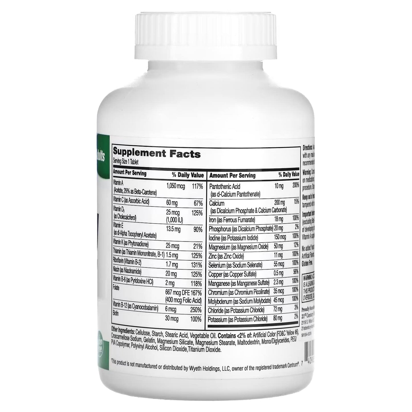 21st Century Sentry Multivitamin & Multimineral Supplement Tablets, 600